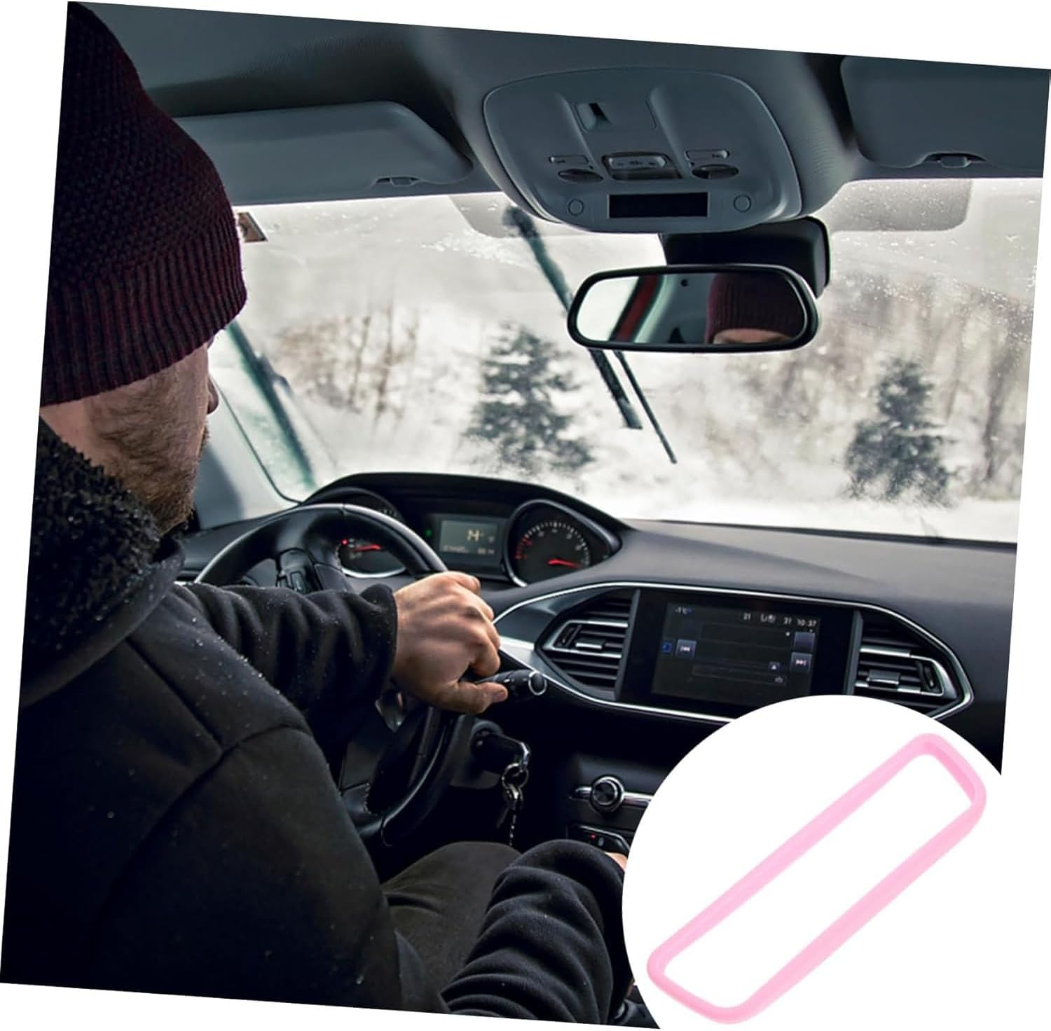 Lexziuo 1Pcs Protect Your Car Rearview Mirror Model Y Compatible Mirror Guard Frame Cover Pink Accessories