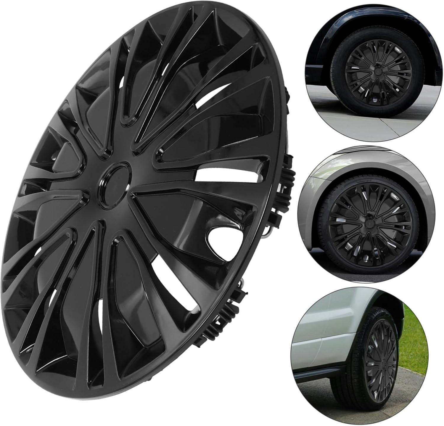 DINHEAROM Automotive Wheel Hub Caps 14 Inch Universal Decorative Hubcaps for Cars Sturdy Rim Protection Easy Installation Sleek Modern Design Fits Most Vehicles image number 3