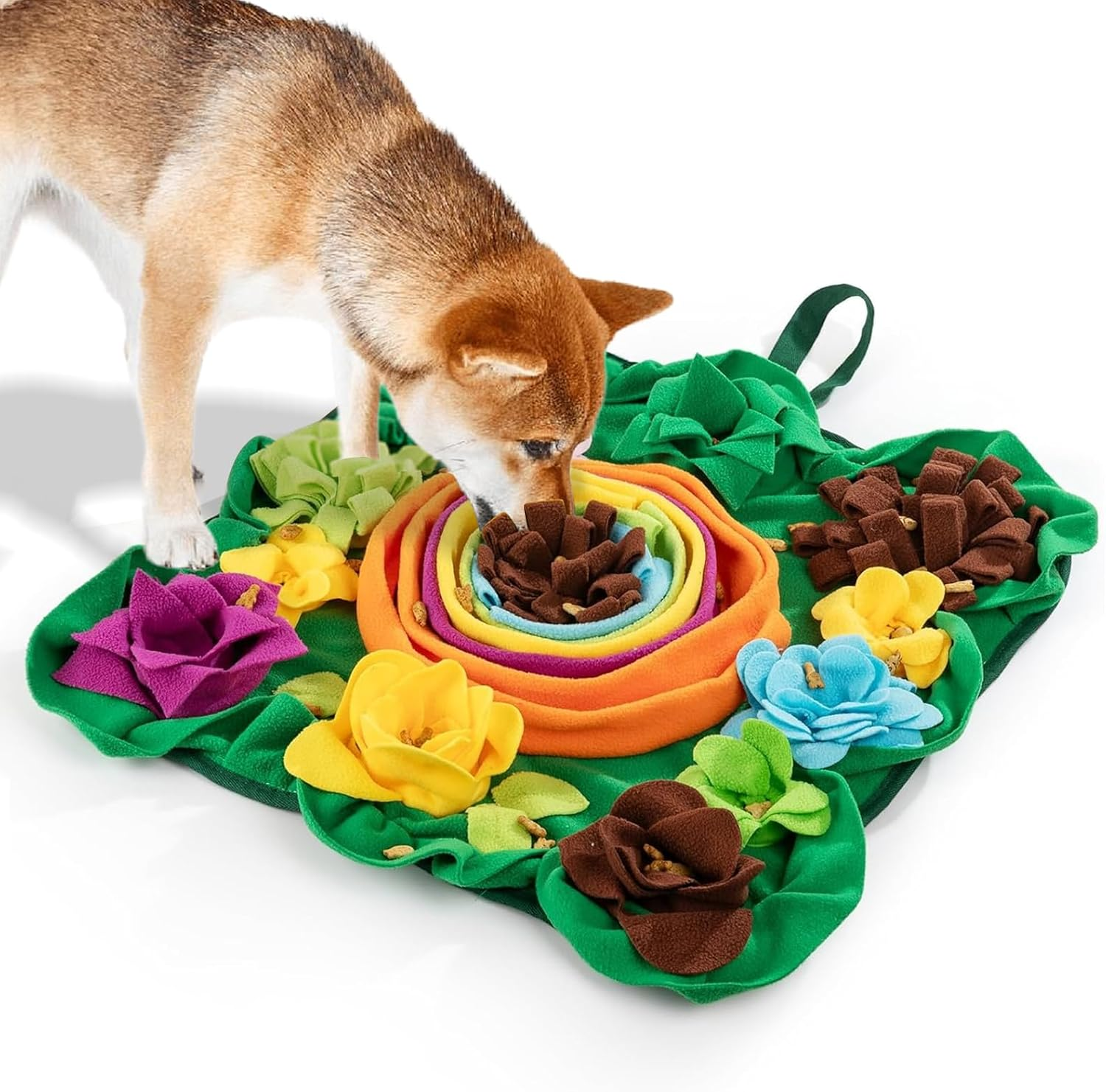 Adpartner Snuffle Mat for Dogs, Interactive Dog Foraging Mat Slow Feeding Pad for Encourages Natural Foraging Skills, 20"X20" Pet Feed Game Puzzle Toys for Small Medium Dogs image number 2