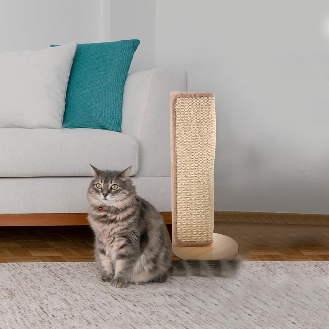 Kisangel Cat Scratching Post, Natural Sisal Scratcher Corner, Sofa Guard Furniture Protector Pad for Minimalist Design