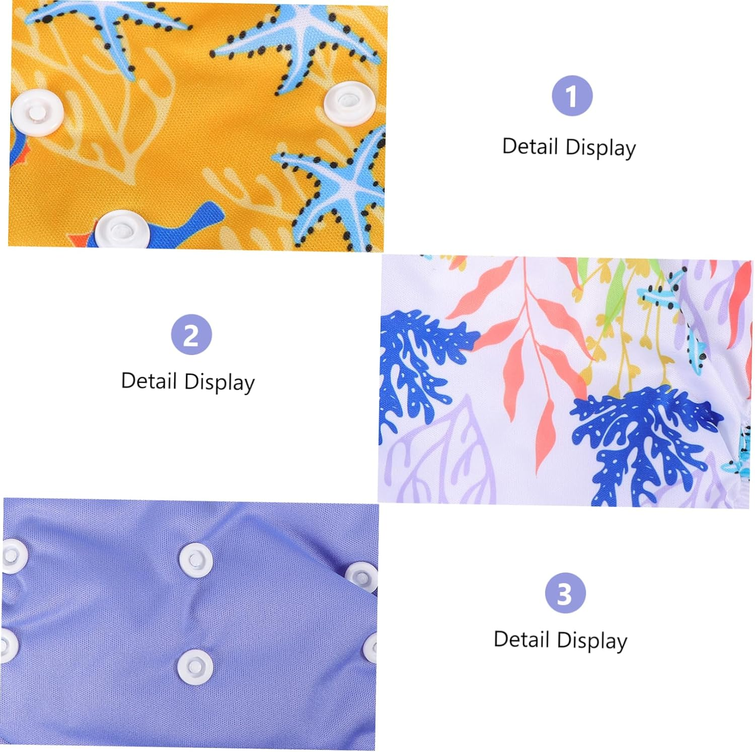 3Pcs Absorbent Newborn Cloth Diapers for Boys Girls Soft Elastic Leg Closures Breathable Nappies image number 2