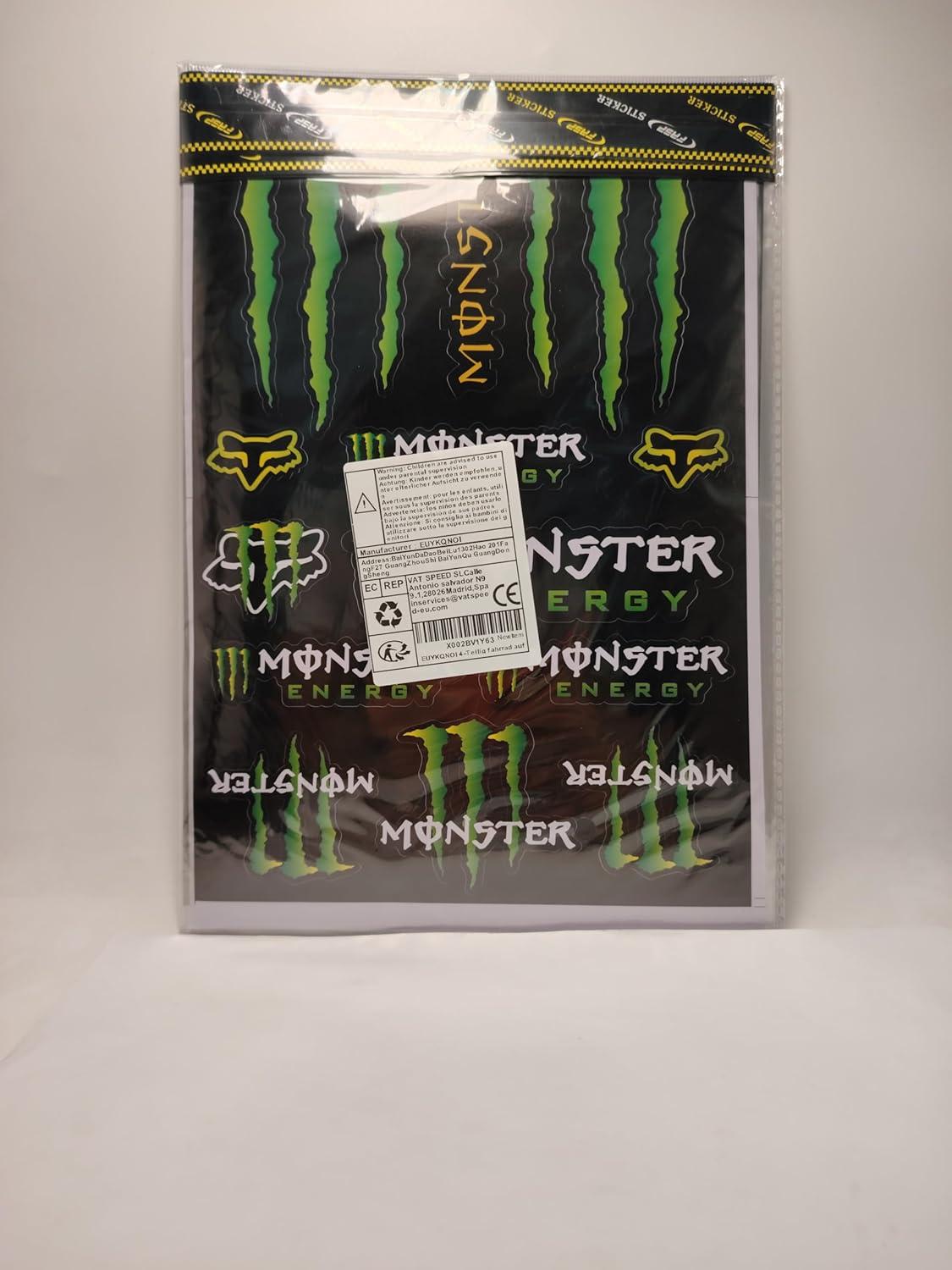 EUYKQNOI 4-Piece Bicycle Sticker Monster Ener Gy Motorcycle Sticker Motorcycle Cool Motorcycle Helmet Sticker, Mon Ster Energy Sticker, High-Quality Stickers for Motorcycles, Skateboards, Off-Road image number 5