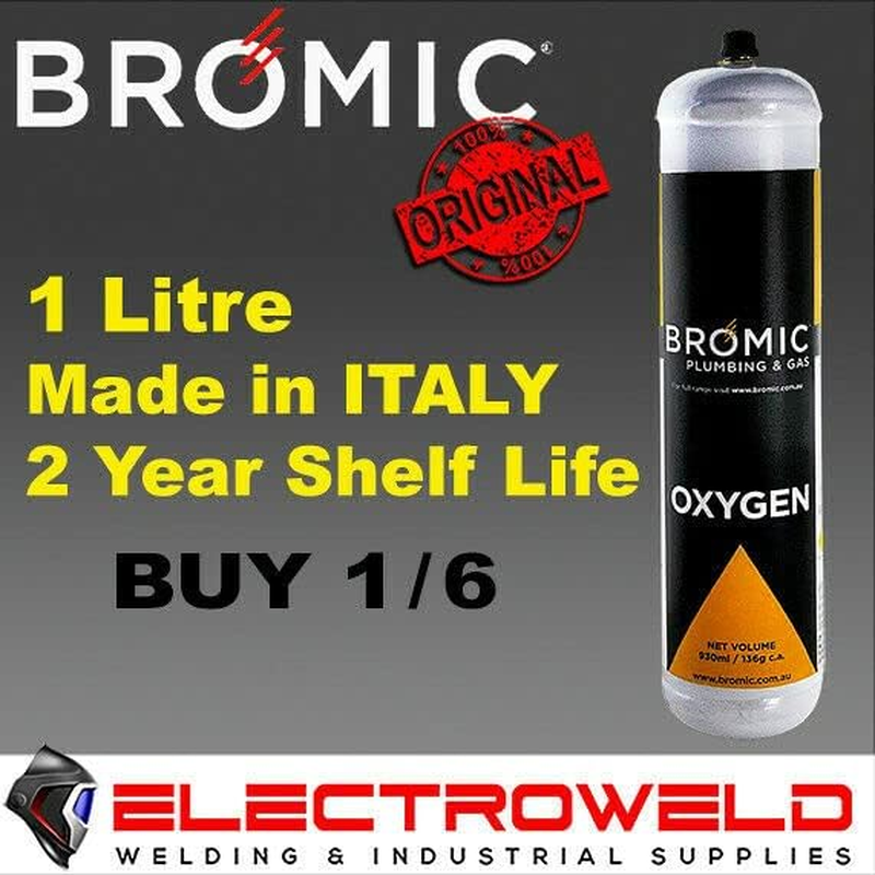 BROMIC 1L Oxygen Oxy Gas Bottle Cylinder Welding Fuel Disposable Oxyset 1811320 (1 X Cylinder)