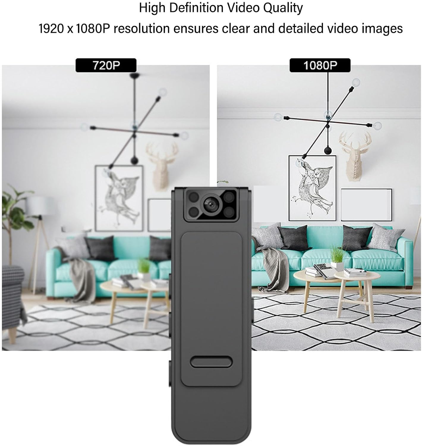 Mini Body Camera, 1080P HD Night Vision Wearable Camcorder, Wifi Nanny Small Cam with 90&deg; Rotatable Lens, Back Clip, Built in 4 Infrared Lights, for Law Enforcement Sports image number 4