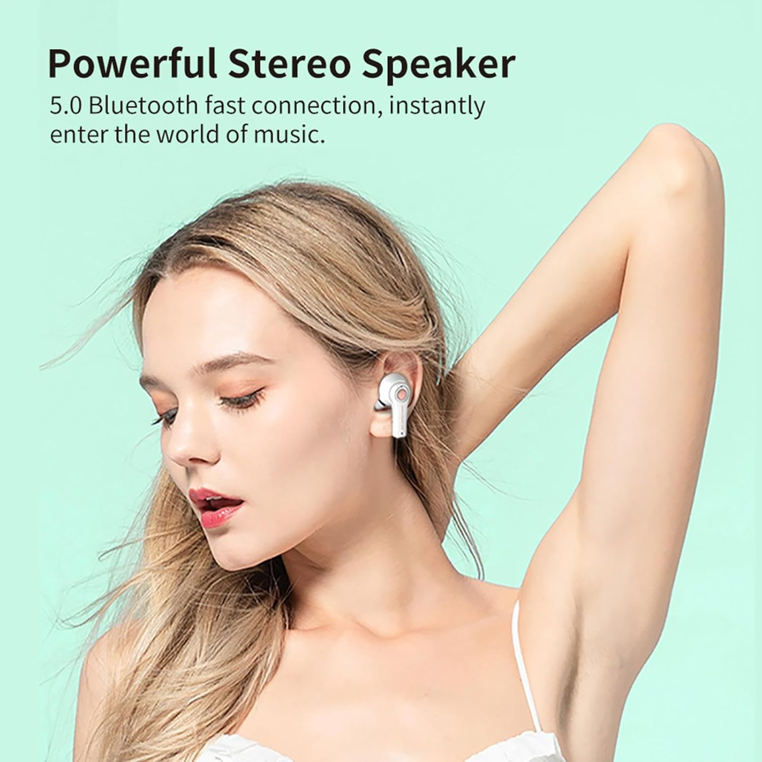 Headphones &ndash; Aurnics | Wireless Headphones | Waterproof and Dust Earphones in Earphones with Microphone | Noise Cancelling Earphones for Smartphones and Tablets | Portable Sports Listening Kit image number 3