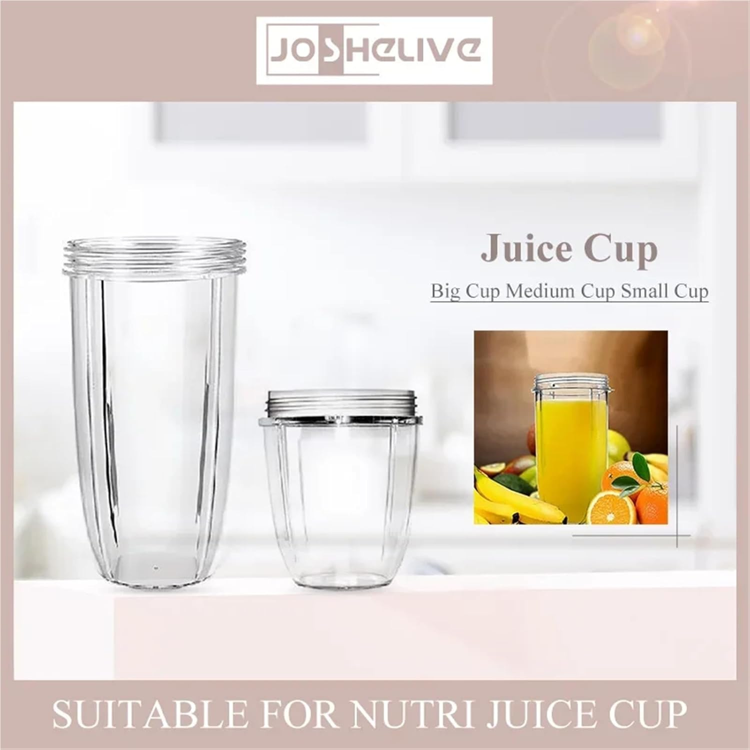 Juicer Cup Mug Clear Replacement ，Compatible for Nutribullet ，Nutri Juicer Keep the Food Bring Delicious and Healthy(2Pcs Transparent,Small Cup 18Oz) image number 4