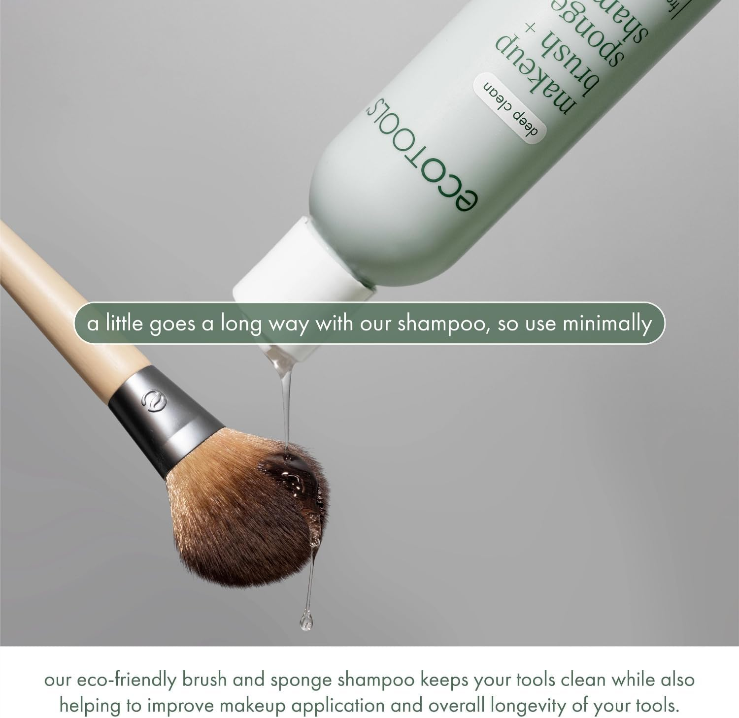 Eco Tools Professional Makeup Cleaner for Makeup Brushes, Brush and Makeup Beauty Sponge Cleansing Shampoo, Fragrance Free, Hypoallergenic, Paraben Free, 6 Fl.Oz./ 177 Ml Bottle image number 1