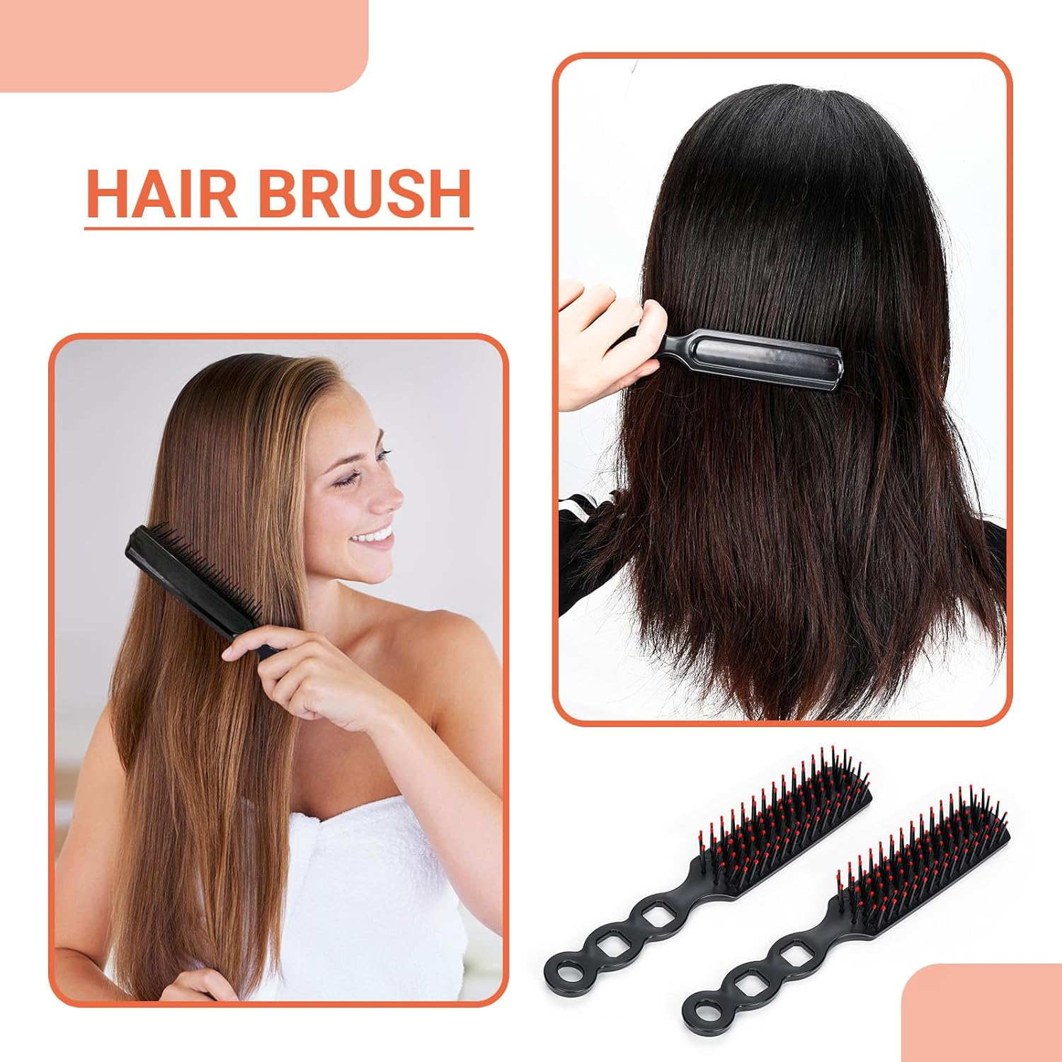 100 Packs Bulk Hair Brushes for Homeless, anti Entangling Hair Brushes anti Static Massage Combs, Disposable Plastic Hairbrush Suitable Shelter Hotel Nursing Home Charity Church -Individually Wrapped image number 1