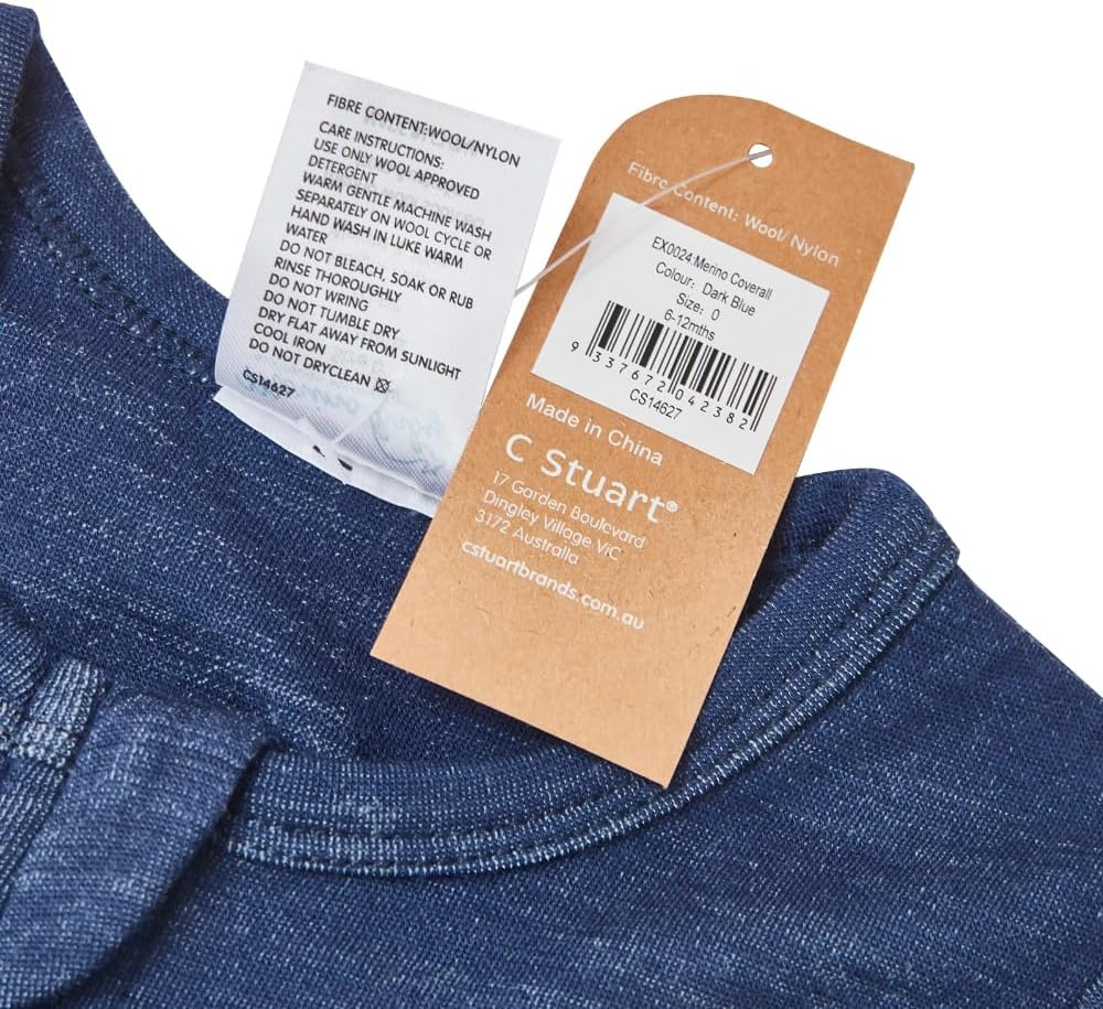 Merino Baby Merino Wool Coverall for 18-24 Months Babies, Navy Marle image number 2