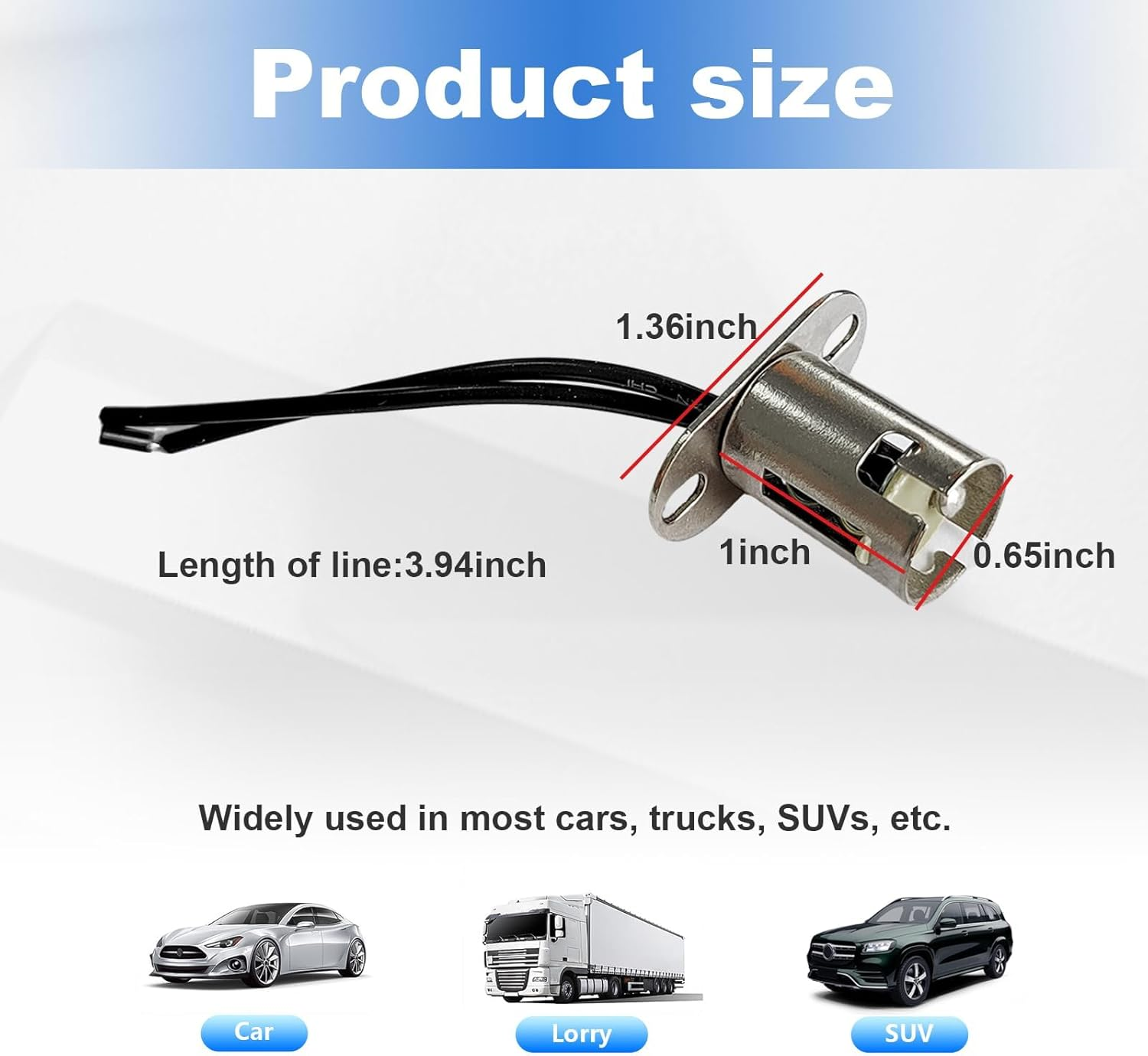 2PCS Car Light Bulb Socket, BAY15D LED Bulb Light Lamp Socket Adapter, 1157 Light Bulb Socket Holder with Wire Connector, Automotive LED Bulb Socket for Car Truck (BAY15D(1157))