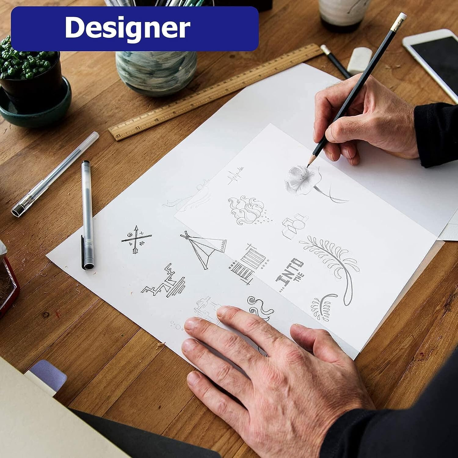 Tracing Paper, 250 Sheets Translucent Paper, Calligraphy Transfer Paper for Copying Comic Drawing Animation image number 3