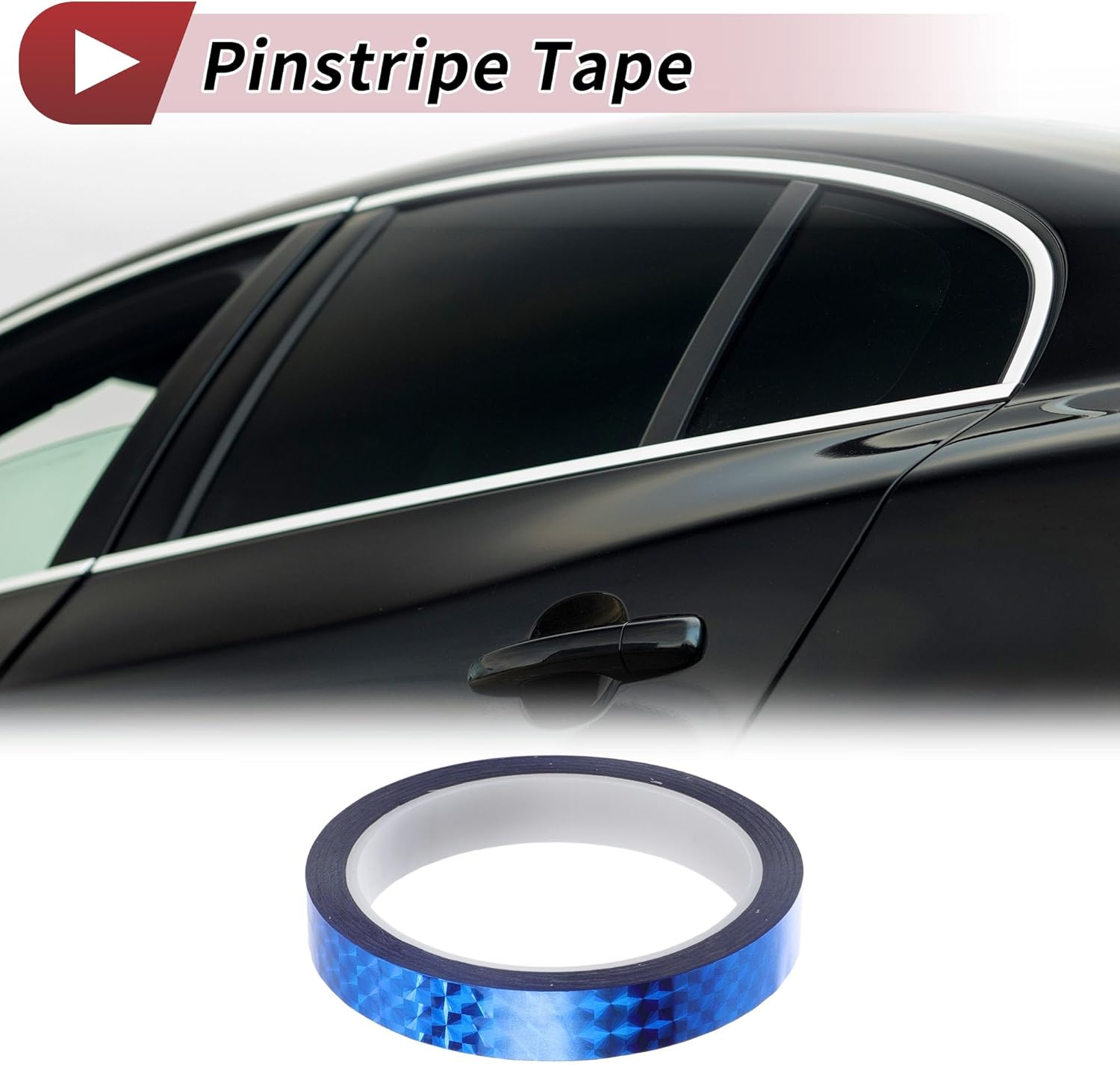 X AUTOHAUX Pinstripe Tape 164.04Ft X 0.47" Car Stripes Pinstripe Decals for Car, Motorcycle and Boat, Racing Stripes DIY Stickers Laser Blue 1 Pc