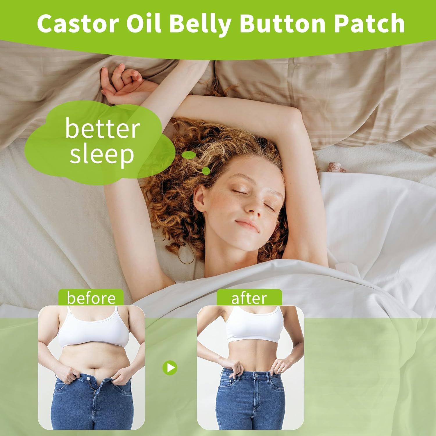 50Pcs Castor Oil Pack Wrap Patches for Belly Button, Cotton Self-Adhesive Castor Oil Wrap Patch, Highly Absorbent Anti-Leakage, Portable,Easy Use image number 4