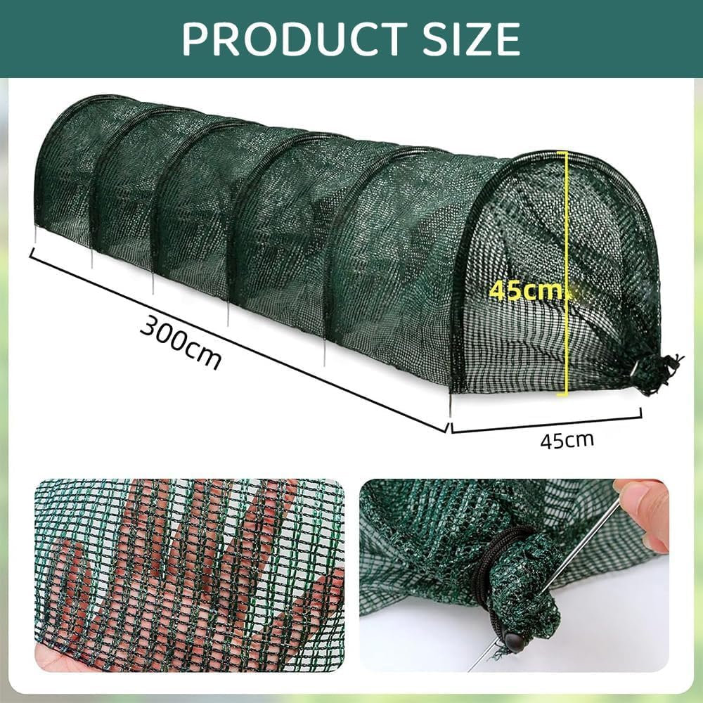 2 in 1 Portable Greenhouse Protection from Sun Heat,Garden Tunnel Shade Net Cover with Quick-Release Technology,Row Covers for Vegetables Plant Cover from Sun