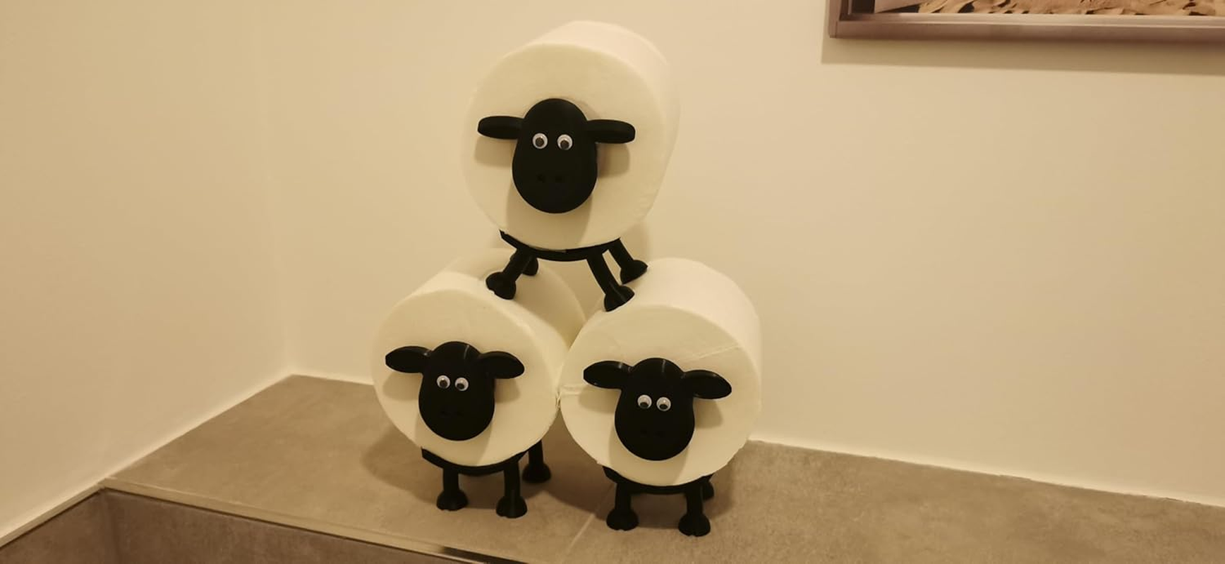 Sheep Toilet Roll Holder Sheep Pack of 3 for 42 Mm Rolls - Plastic Toilet Roll Holder Funny for Toilet Paper & Toilet Roll Storage - Perfect as a Decoration or as a Gift image number 2