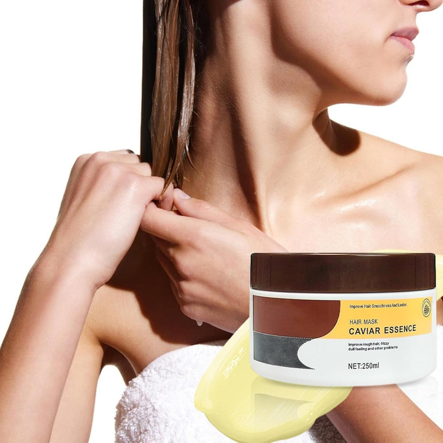 Caviar Essence Collagen Hair Mask,Collagen Hair Mask for Dry Damaged Hair,Restores Shine and Smoothness to Hair - 1Pcs image number 3