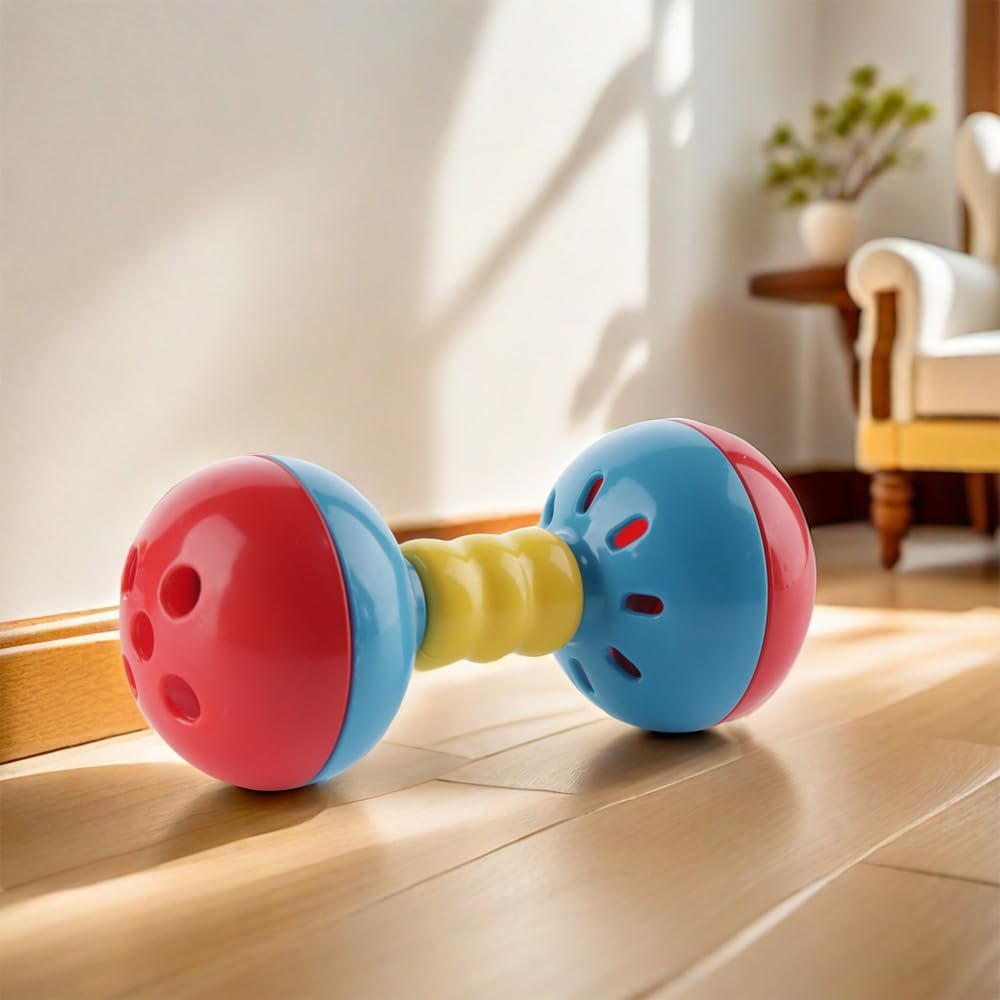 DQITJ 2 Pcs Bird Barbell Dumbell Foot Toy, Enrichment Rattles Bells Foot Toy for Small Bird Parrot Parakeet Cockatiel Conure Love Birds image number 6