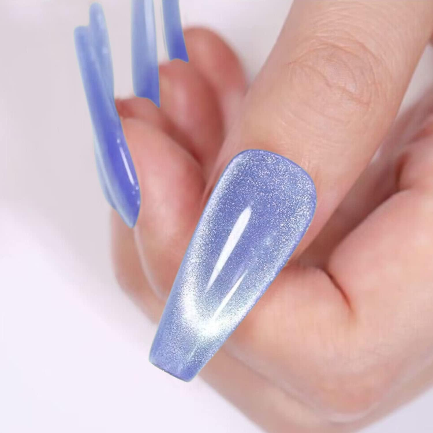 Vishine Cat Eye Holographic Glitter Gel Nail Polish Set Soak off UV LED Light Starry Sky Effect Magic Gel Nail Polish Kit Manicure Nail Art Kit 6 Colors with Free Magnet 8Ml image number 5