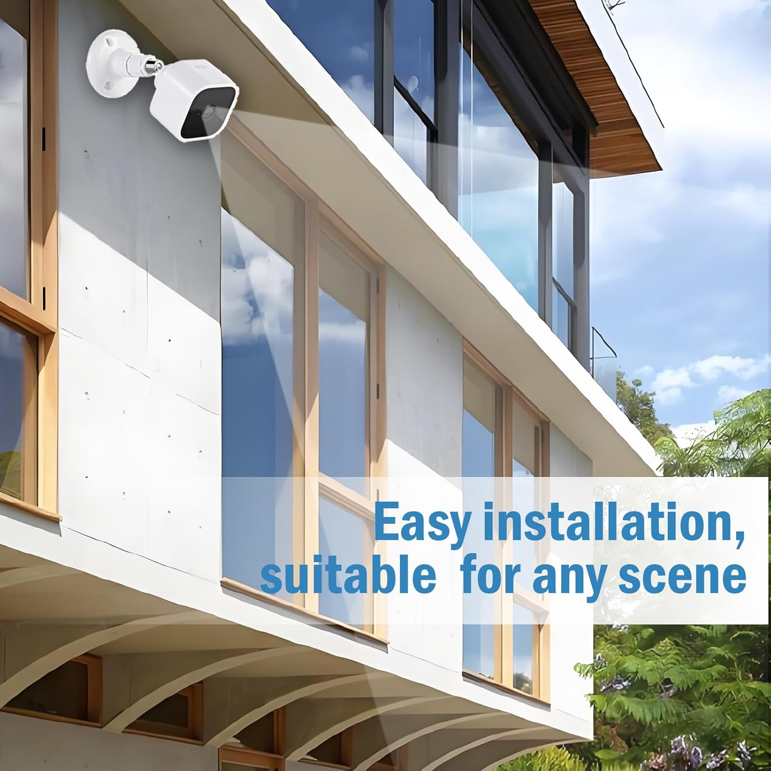 2Pack Adhesive Ring Camera Wall Mount, Mounting Bracket Stick up Mount 360 Degree Adjustable Screwless for Surveillance Camera,2 Ways Installation without Drilling