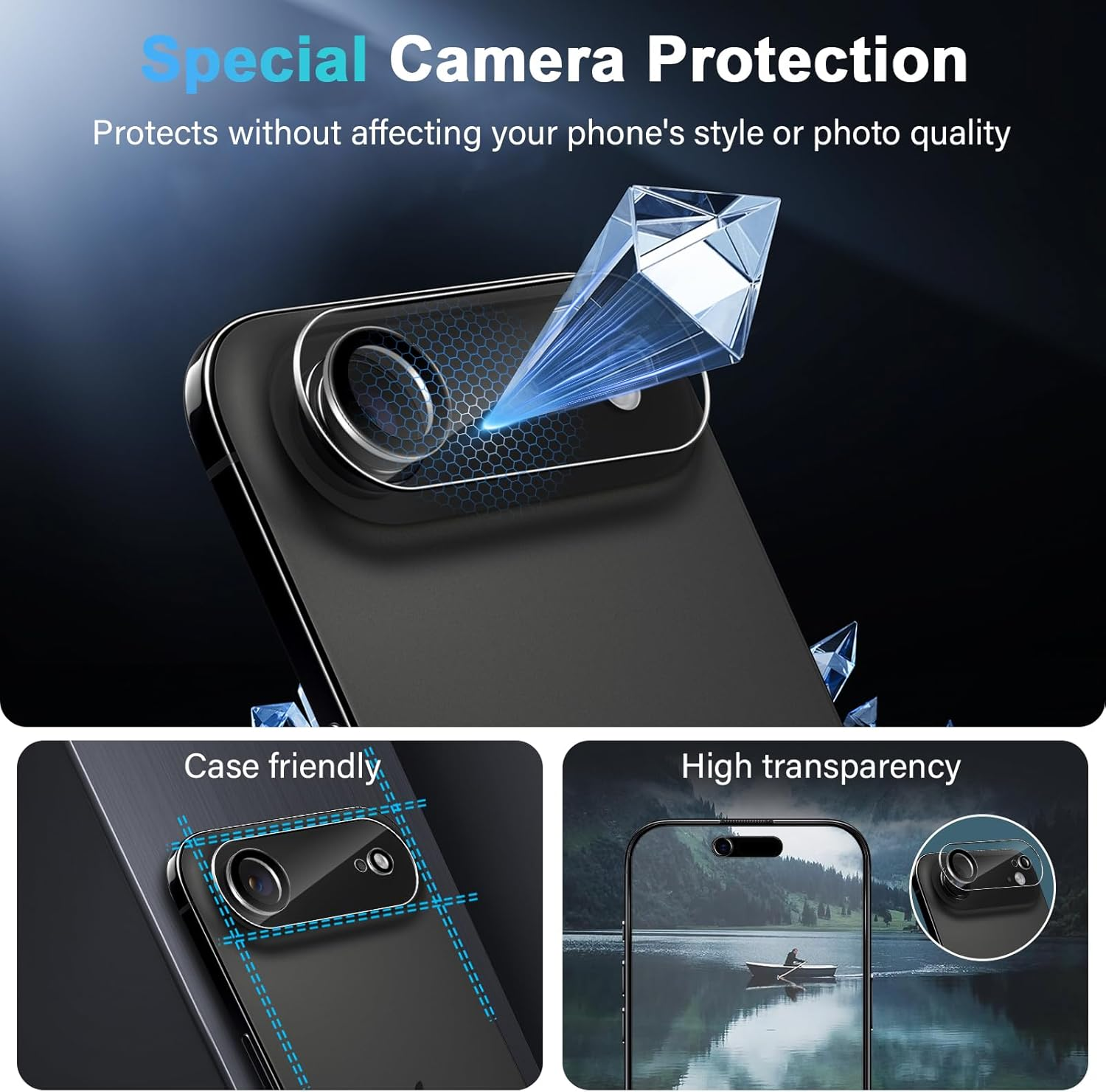 Matte Privacy Screen for Iphone 17 Air for Tempered Glass, Pack of 2 Privacy Screen Protectors with 2 Camera Protection, 28&deg; Anti-Spy Full Screen Screen Protector Film, anti Fingerprint Matte image number 4