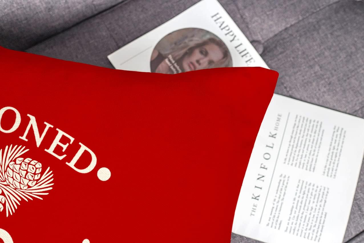 Farmhouse Christmas Pillow Covers 18X18 Set of 4 Winter Holiday Decorations Xmas Red Green Rustic Throw Cushion Case for Sofa Couch Home Decor (Sleigh Rides, Farm Fresh Tree, Cocoa, Candy Canes) image number 6