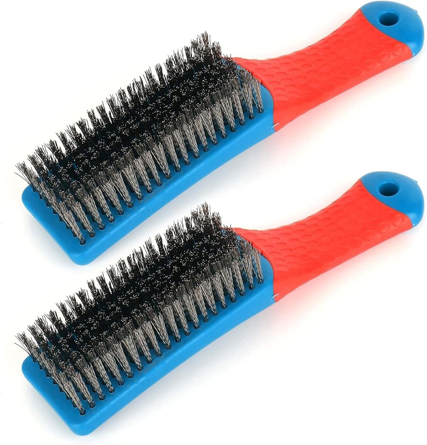 2Pack Stainless Steel Wire Metal Brushes for Rust, Paint, Grease Removal & Grill Cleaning with Straight Wire Bristles image number 2