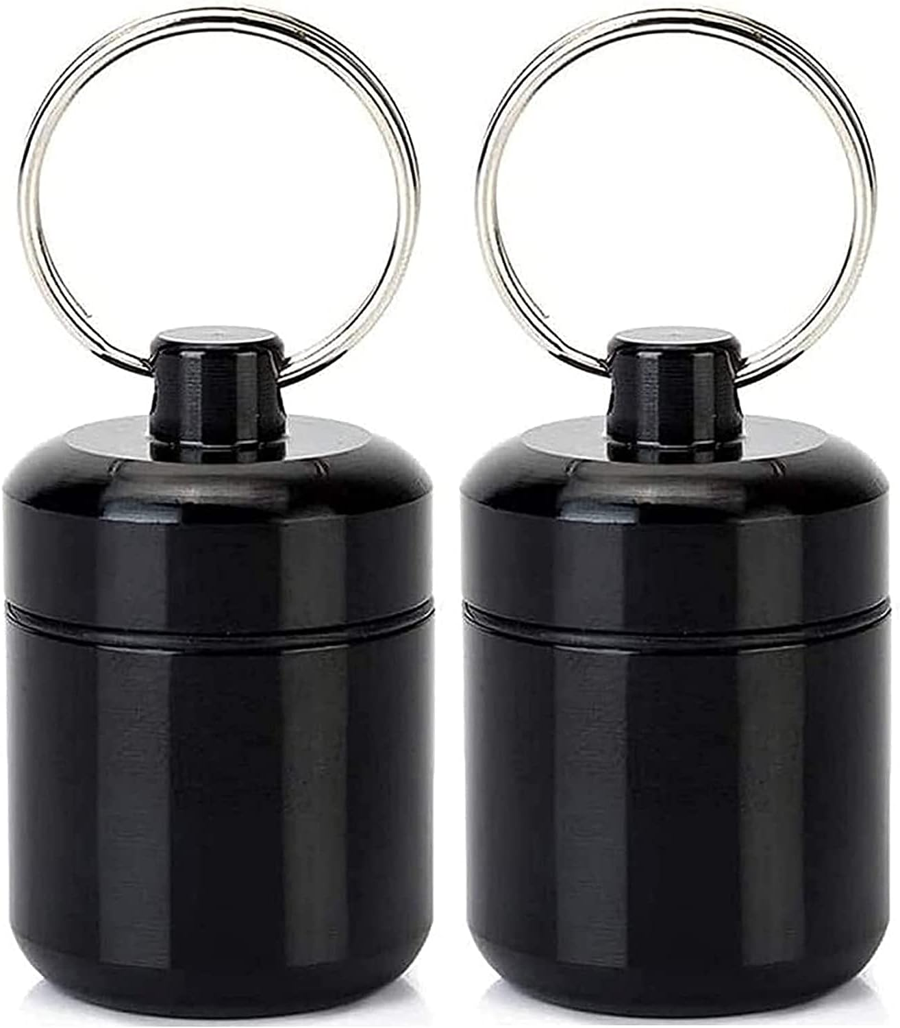 Pill Keychain Holder - 2 Pack of Small Pill Box Waterproof Pill Fob Organizer Portable Pill Holder Keychain (Grey)