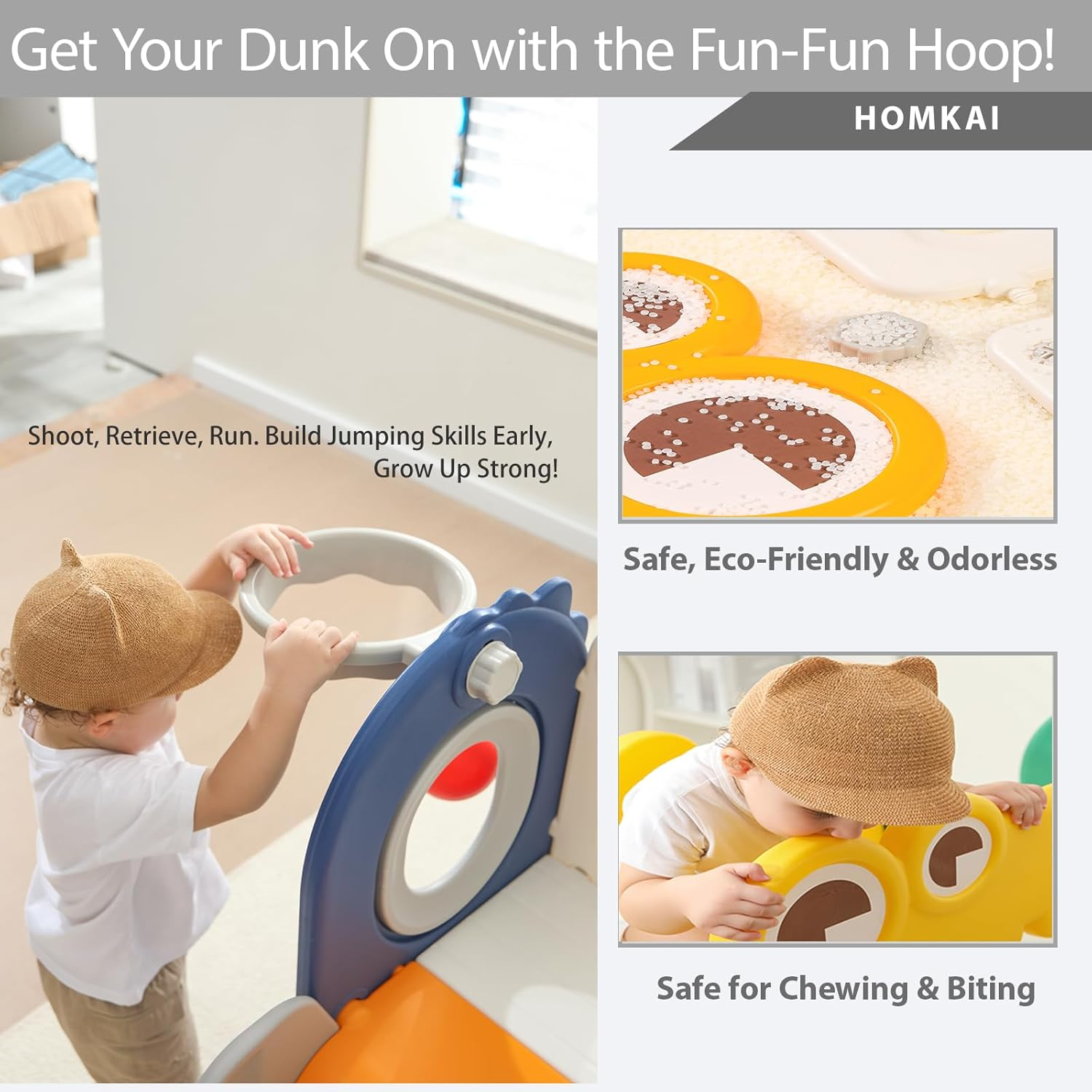 Kids Slide Set Toddler Slide Playset Dinosaur Bus-Themed Includes Toy Telescope Tunnel Storage Basketball Hoop & Ball Extra Long Slides for Kids Indoor Outdoor Playground (Yellow-8In1) image number 6