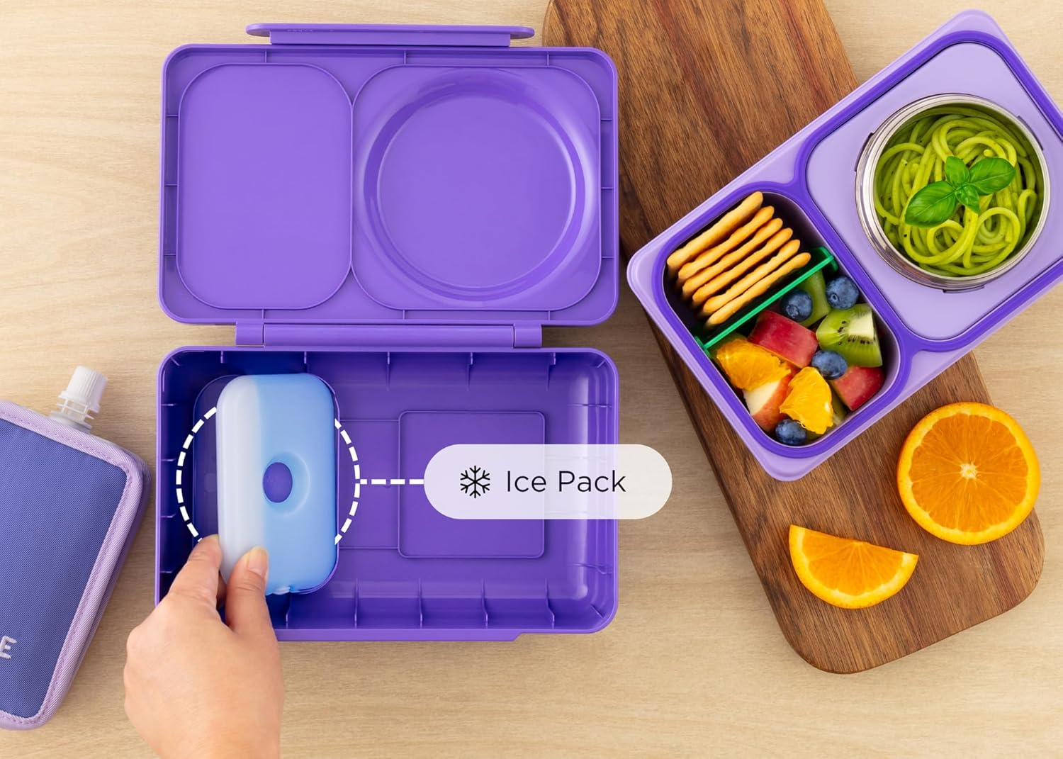 Omie Omiebox up Hot & Cold Bento Box - Galaxy Purple image number 6