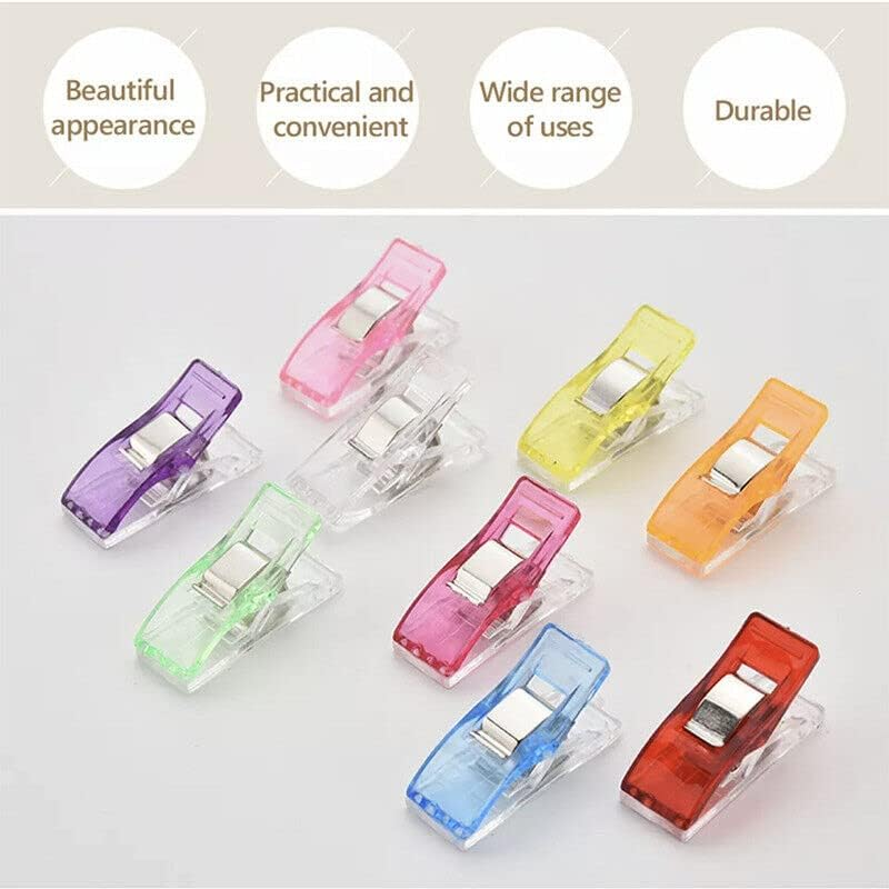 50Pcs Wonder Clips Craft Sewing Quilting Crochet Plastic Colourful Tool DIY, Durable with Marking Lines (5Mm/7Mm/10Mm) - Colourful (50Pcs) image number 5