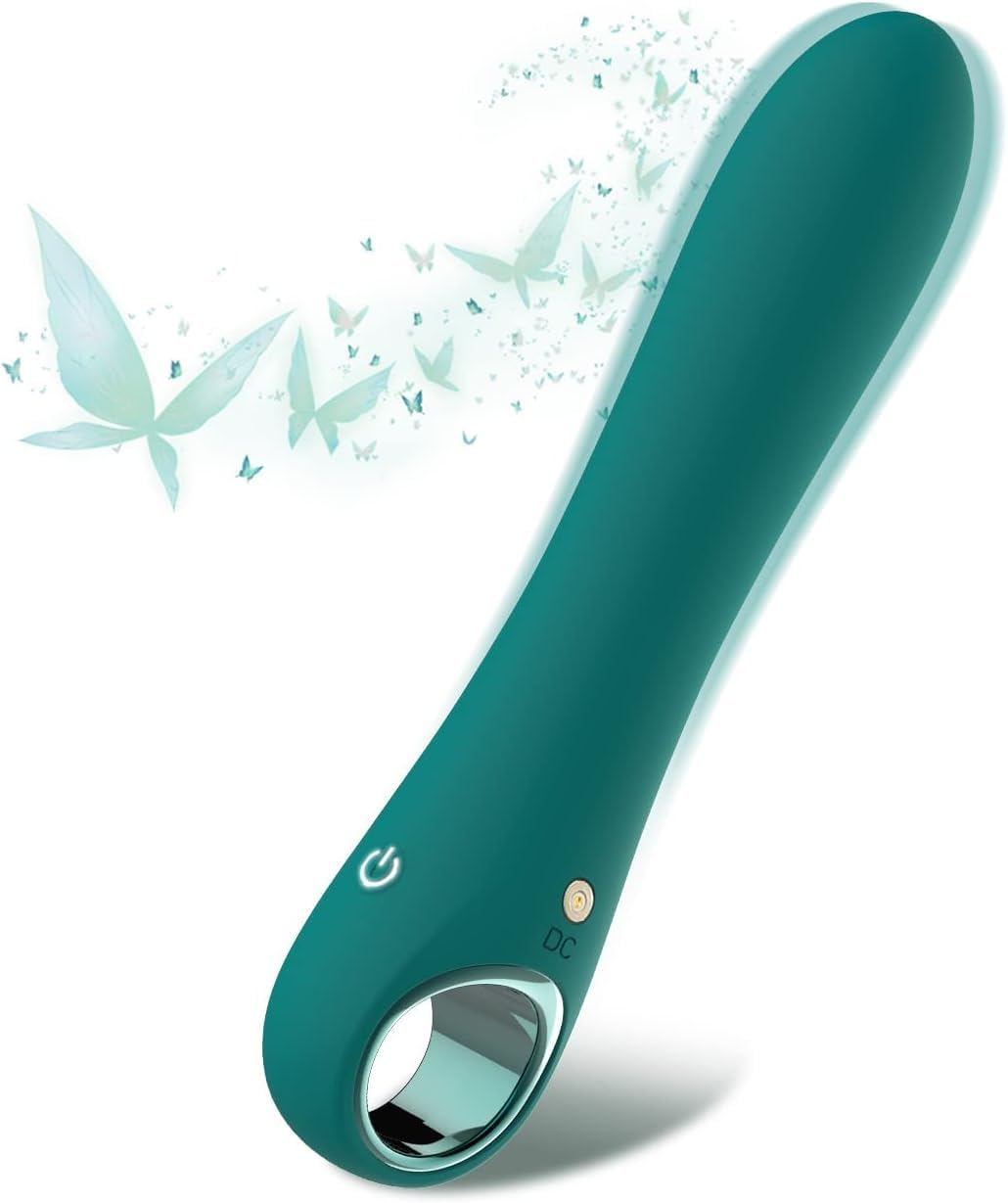 G-Spot Vibrator Dildo with 10 Vibration Modes, Soft Silicone Powerful Vibrating Massager for Clitoral Vaginal and Anal Stimulation, Adult Sex Toys for Unisex (Green)