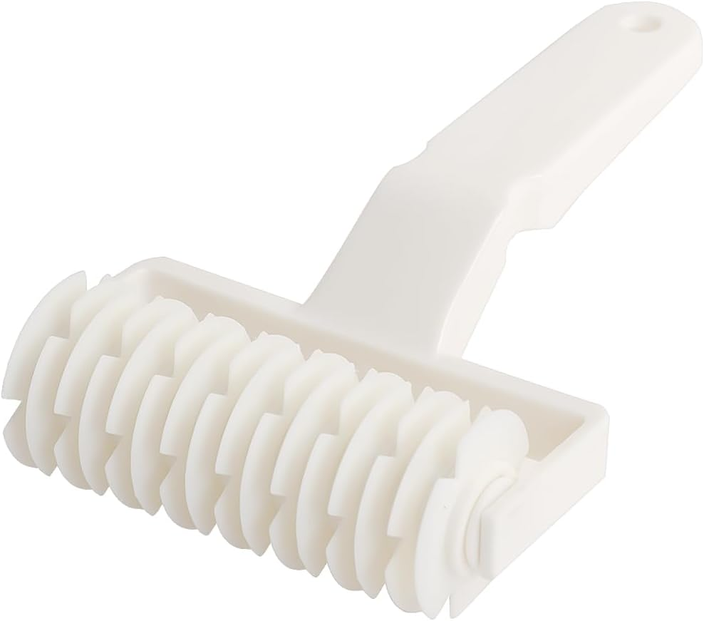 HAIKING Pizza Lattice Roller, 1 Pcs White Plastic Hobbing Kitchen Bakery Baking Tool for Cookie, Bread, Pie, Pizza (12 X 19Cm/4.72 X 7.48In) image number 1