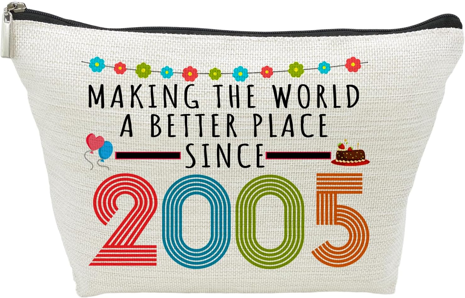21St Birthday Gifts for Women, Funny 21 Year Old Gift Makeup Bag, 2001 21St Birthday Makeup Bags for Her, Mom, Aunt, Wife, Sister, Coworker, Friend, Making the World a Better Place since 2001, 2001 - 2005