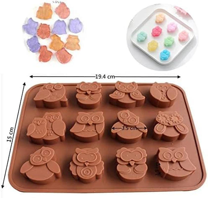 Joyeee 1 Pcs Animal Chocolate Mold, Owl Candy Mold Silicone Jello Mould for Kids, Small Silicone Molds for Candy Making, DIY Homemade Gummy, Ice, Pudding, Chocolate, Soap, Wax Melt Etc - Silicone Mold 18 image number 6