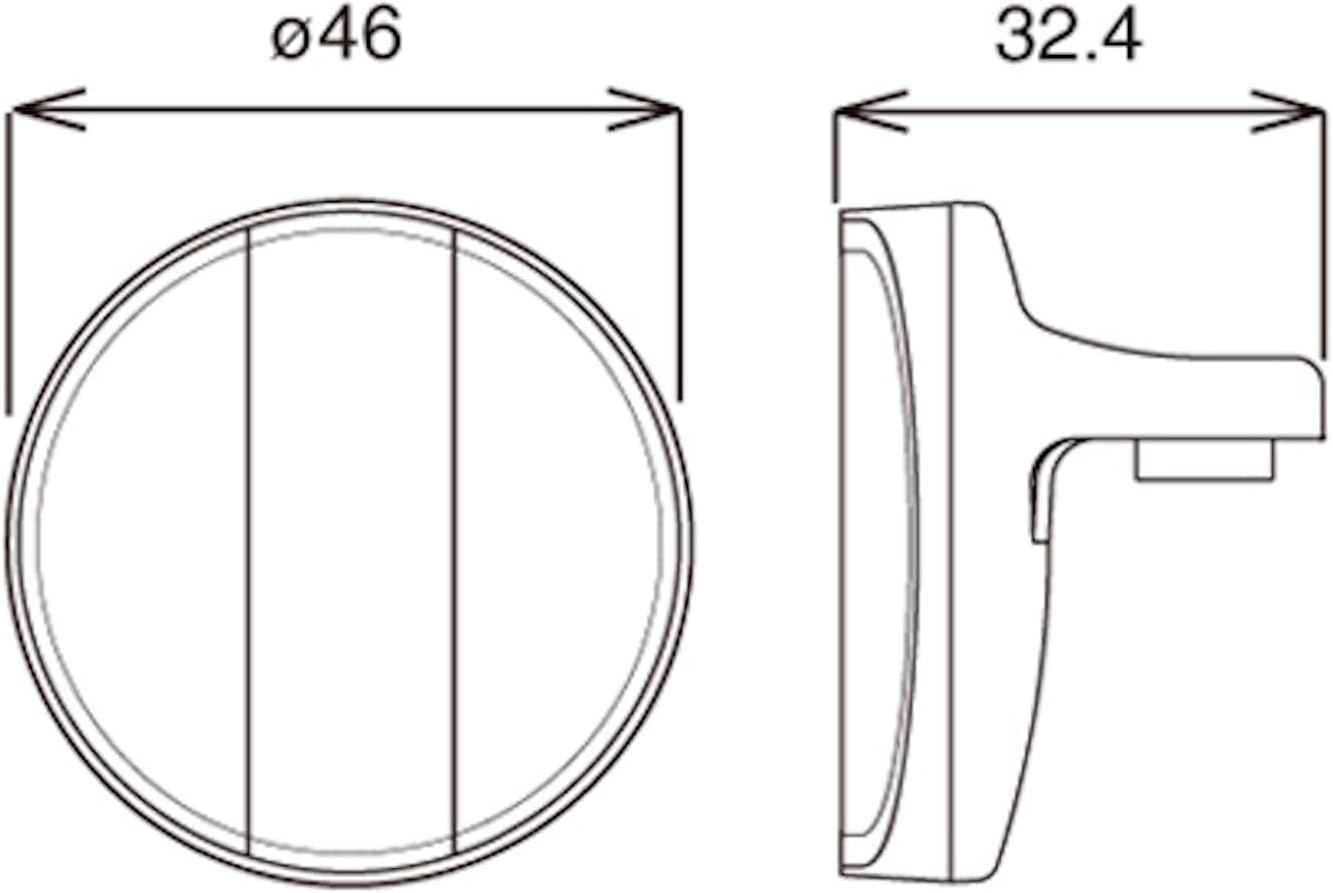 CAT Eye RR-165-BP2W/526-10172 Clear/Black Reflector
