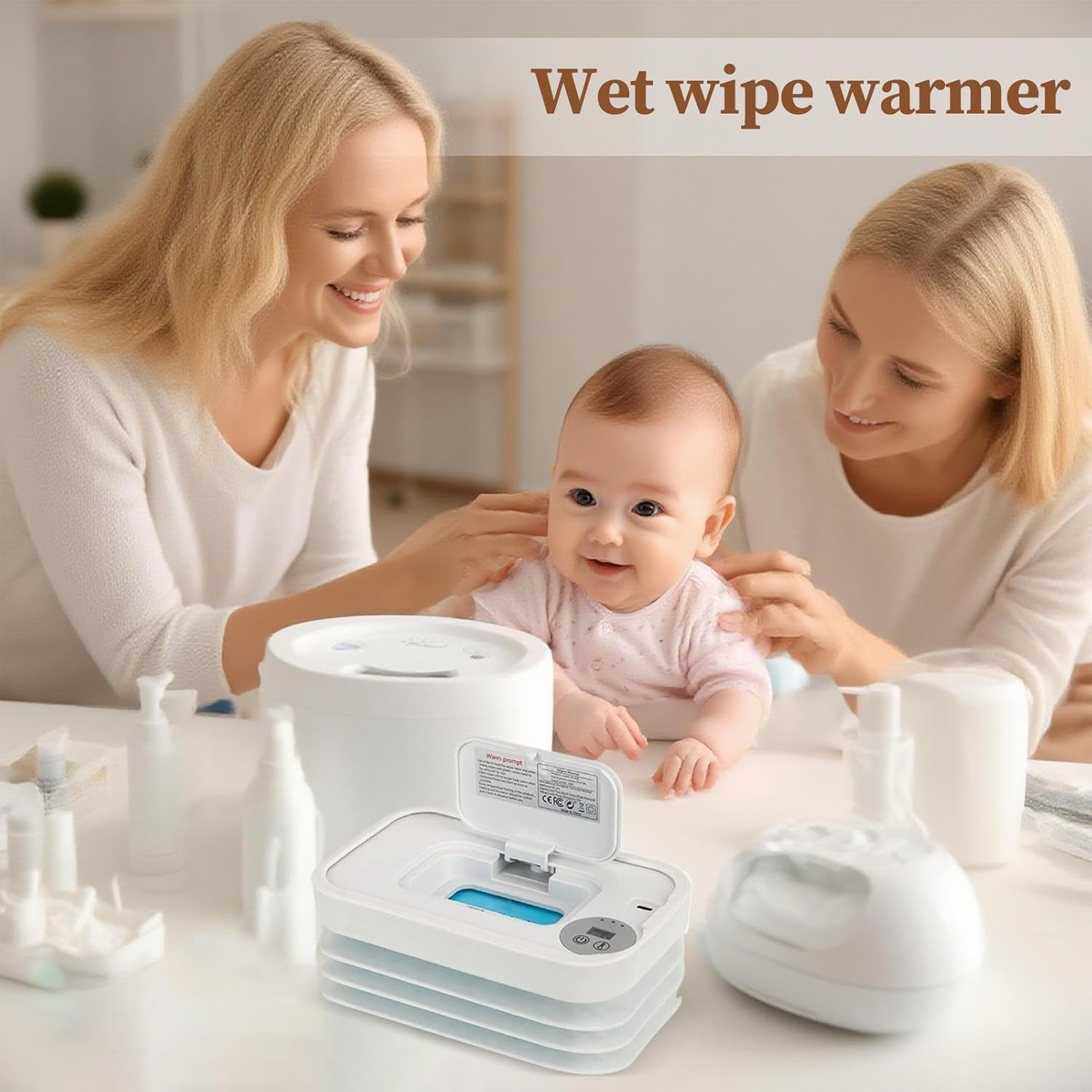 Baby Wipe Warmer - Foldable Wipe Warmer Dispenser for Home,Usb Charging Baby Product for Business Trips Camping Car Traveling image number 1