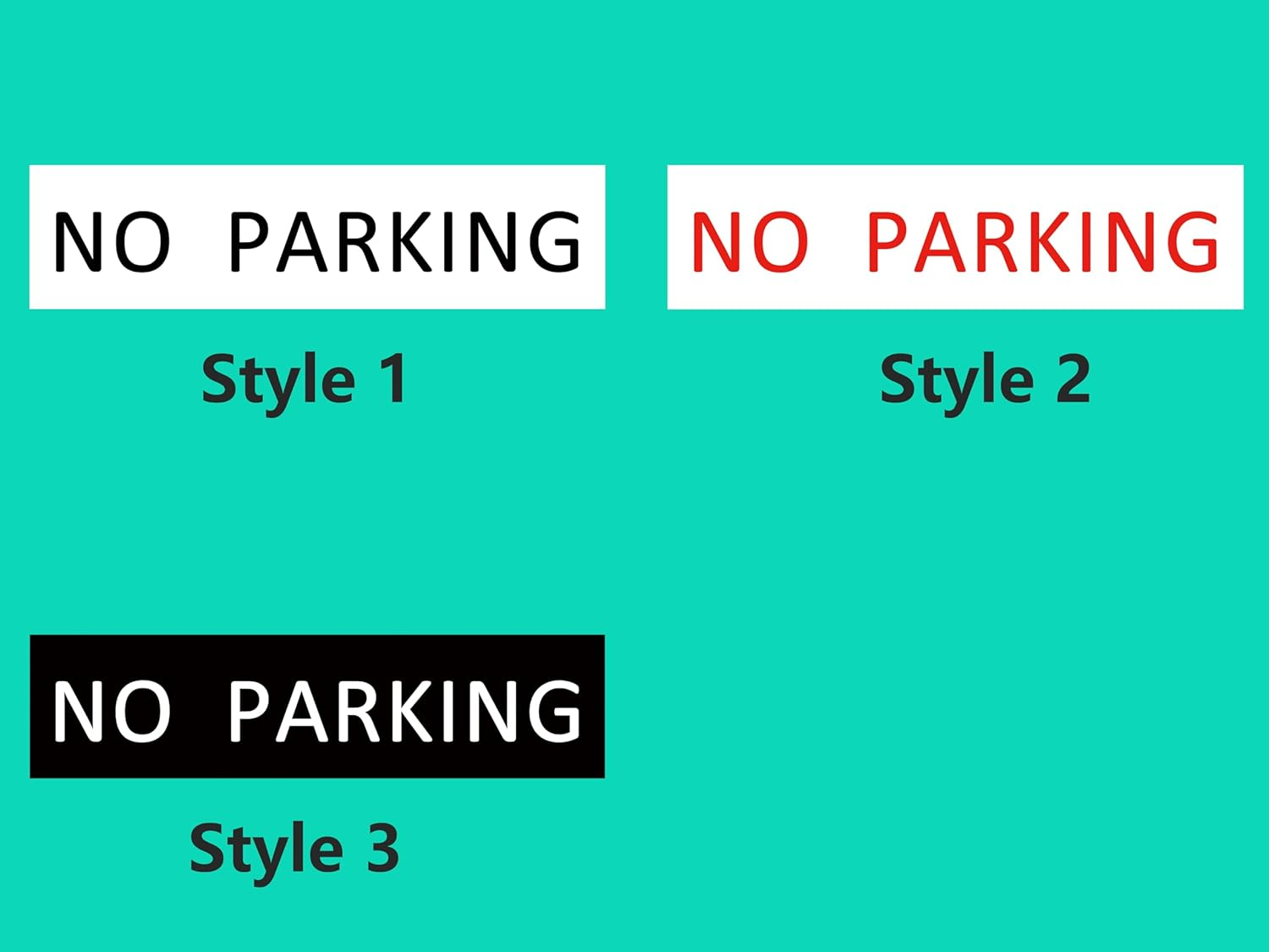 NO PARKING Sign Self Adhesive Plaque Decal Home Signs (Style 3, 50X200Mm) image number 2