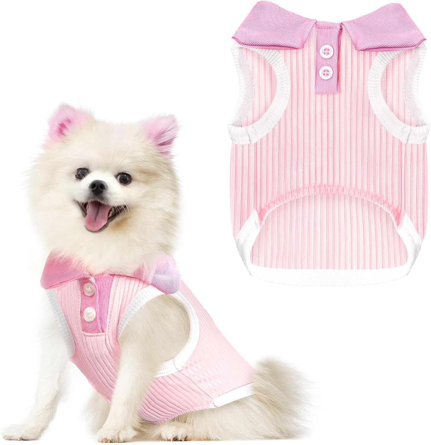 AXIIJGL Dog Tshirts for Small Dogs Polo Shirt Stretchy Dog T Shirt Breathable Dogs Cooling Vest Sweatshirts Girl Boy Puppy Dachshund French Bulldog Frenchie Chihuahua Pet Clothes