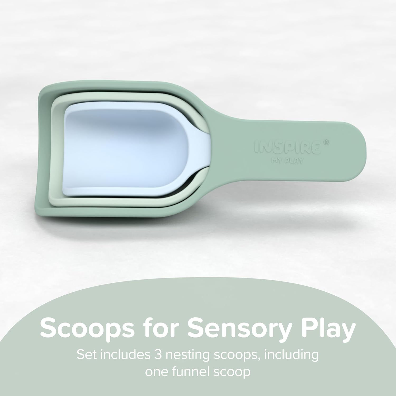 Inspire My Play Nesting Silicone Scoops Set - Green image number 1