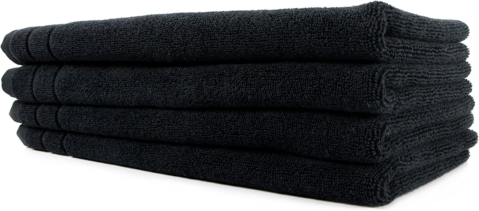 Salon Towels 100% Cotton Towels Bleach Proof for Gym, Beauty, Hair, Spa and Home Hair Care Towel (Black 10 Pack)