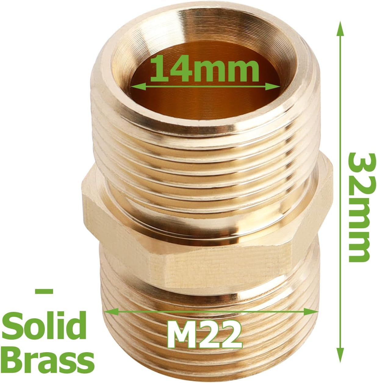4 Pcs M22-14Mm Pressure Washer Hose Connector, Quick Connect Hose Extension Coupler, 5000 PSI Heavy Duty Brass High-Pressure Washer Hose Adapter Fitting
