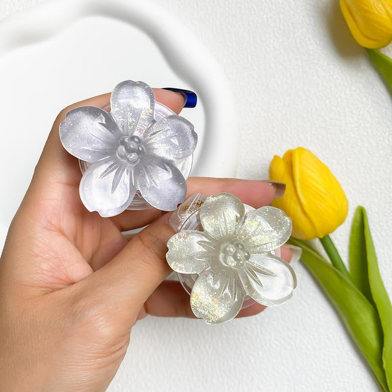 T Tersely 2Pack Cell Phone Holder for Kindle, Cute 3D Flower Shape Collapsible Stand Expandable Multi Functional Mobile Phone Grip Stand Holder for Smartphone Tablet Cell Phone Accessory