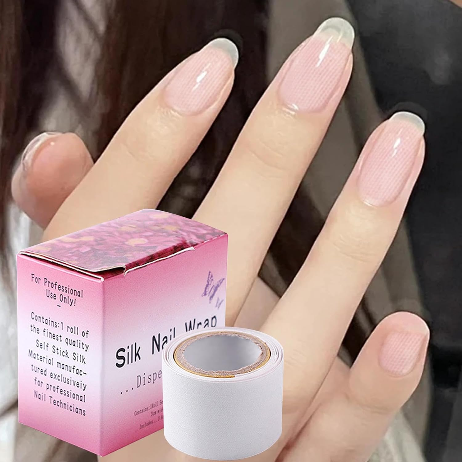 Silk Nail Film, Nail Art Protection, Nail Art Tool, Silk Nail Protection, Self-Adhesive Anti-Damage Nail Foil for UV Gel Acrylic Nail Art Extension, Nail Reinforcement Repair Tape image number 4