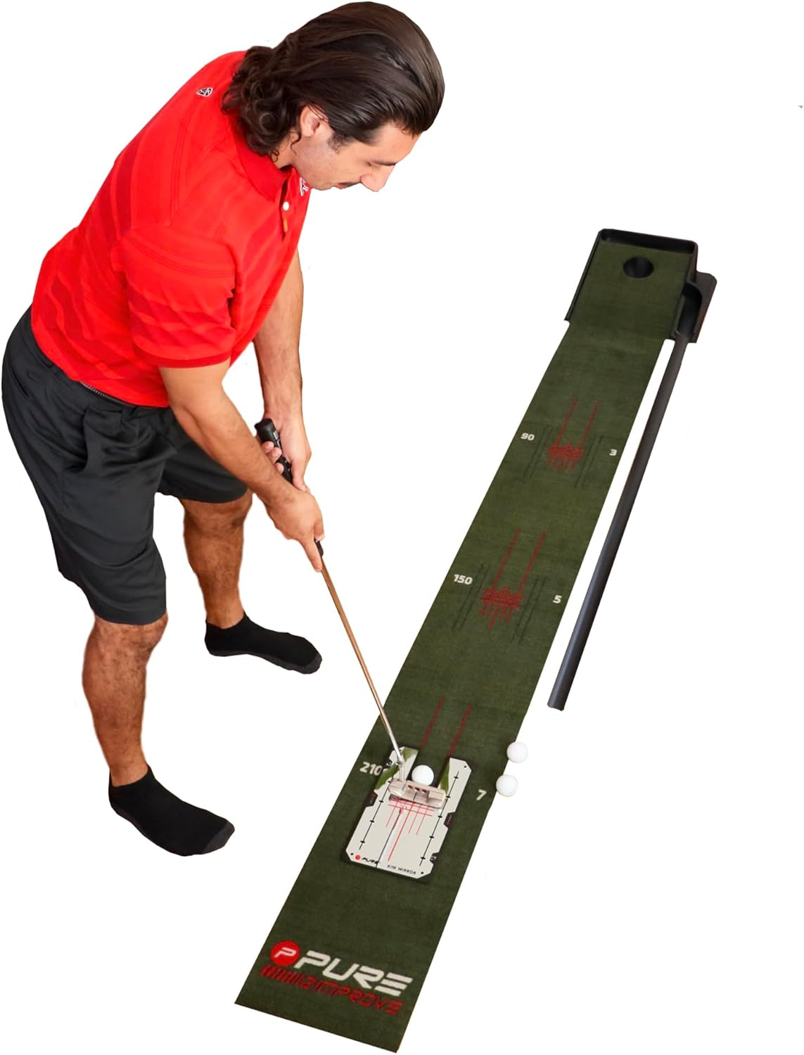 Pure2Improve Confidence Indoor/Outdoor Golf Putting Mat, (9' X 1')