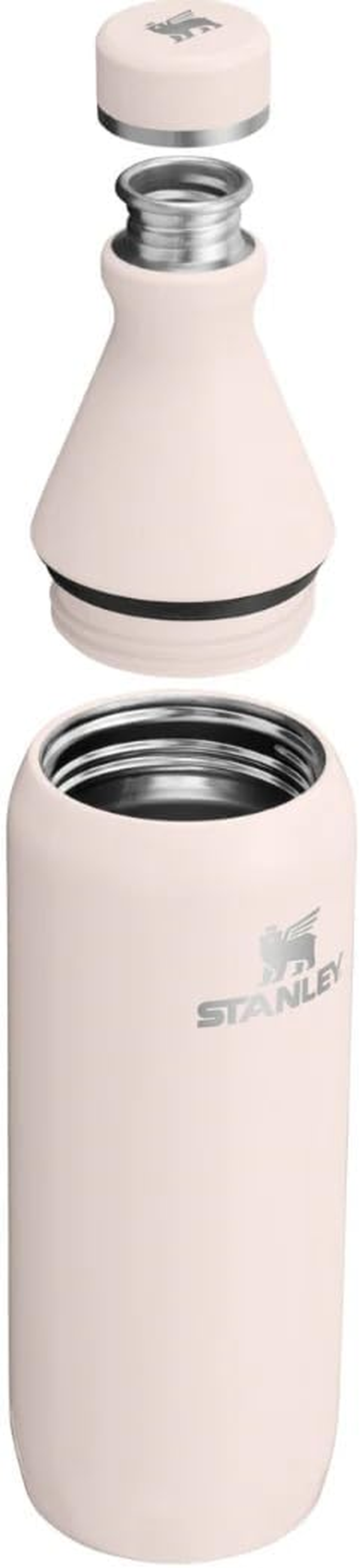 Stanley All Day Slim Bottle 20 Oz | Leakproof Twist on Lid | Slim Design for Travel and Gym | Insulated Stainless Steel Water Bottle | Bpa-Free | Rose Quartz image number 5