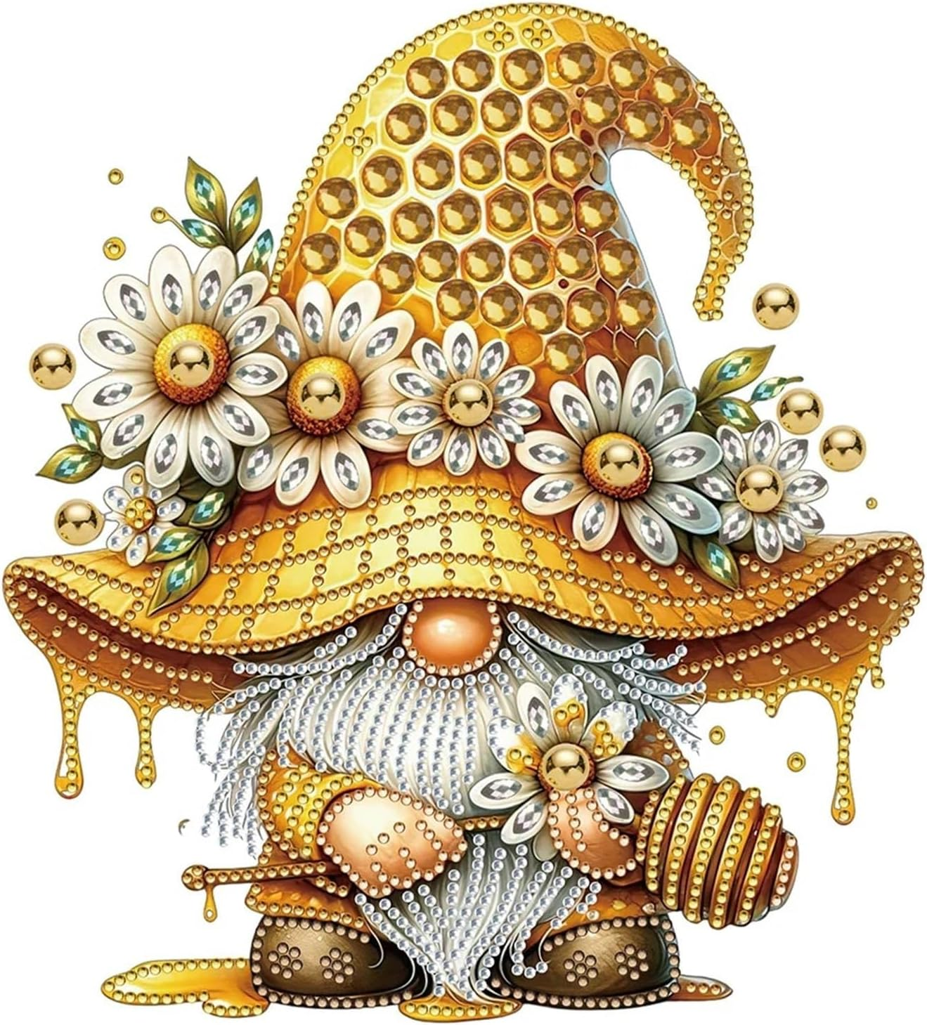 5D DIY Honeycomb Gnome Diamond Painting Kit Crystal Rhinestone Canvas 30Cm X 30Cm image number 2