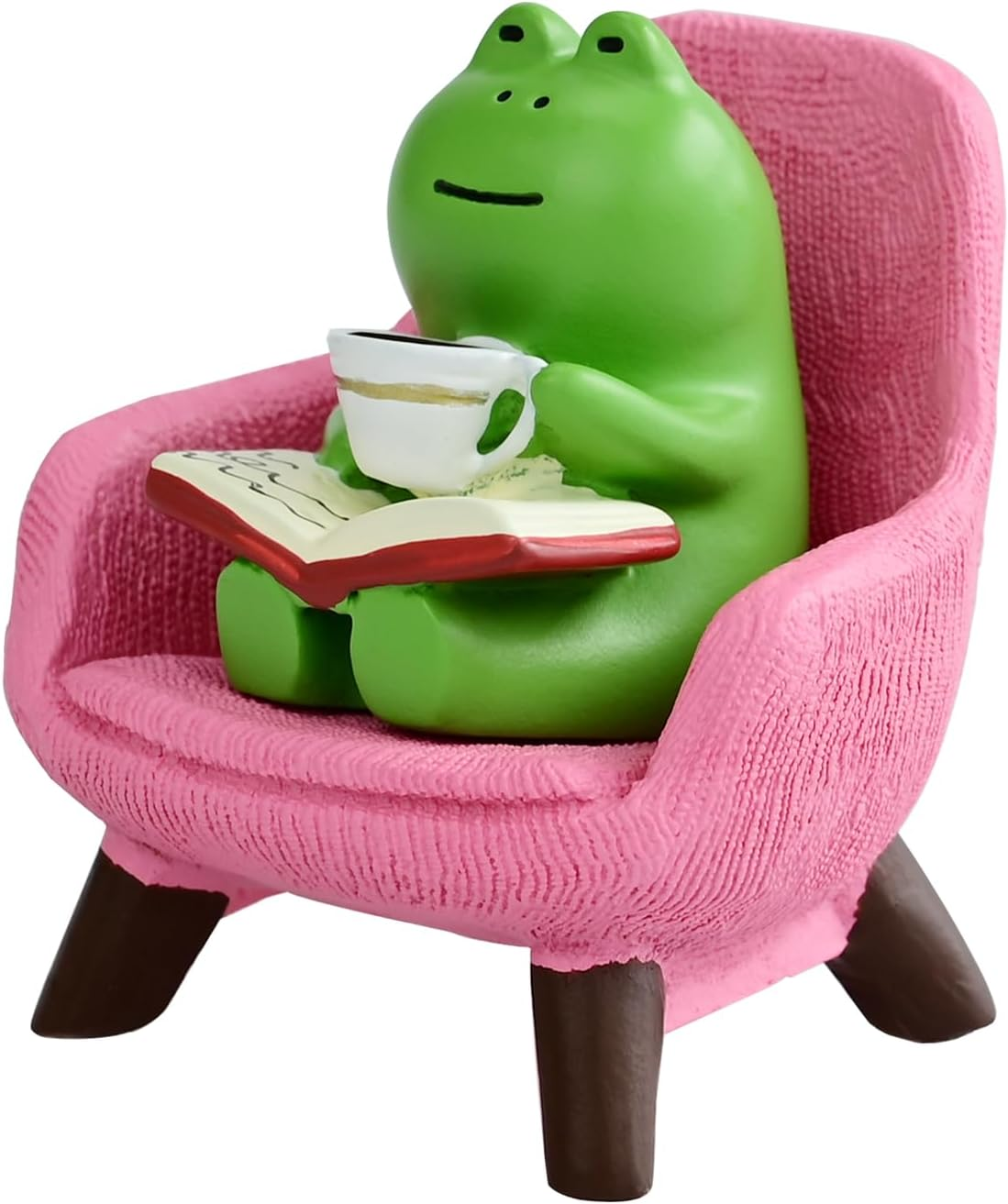 Cute Mini Frog Figurine with Small Sofa Resin Figure for Office Home Decor for Frog Lovers (Rocking Chair)