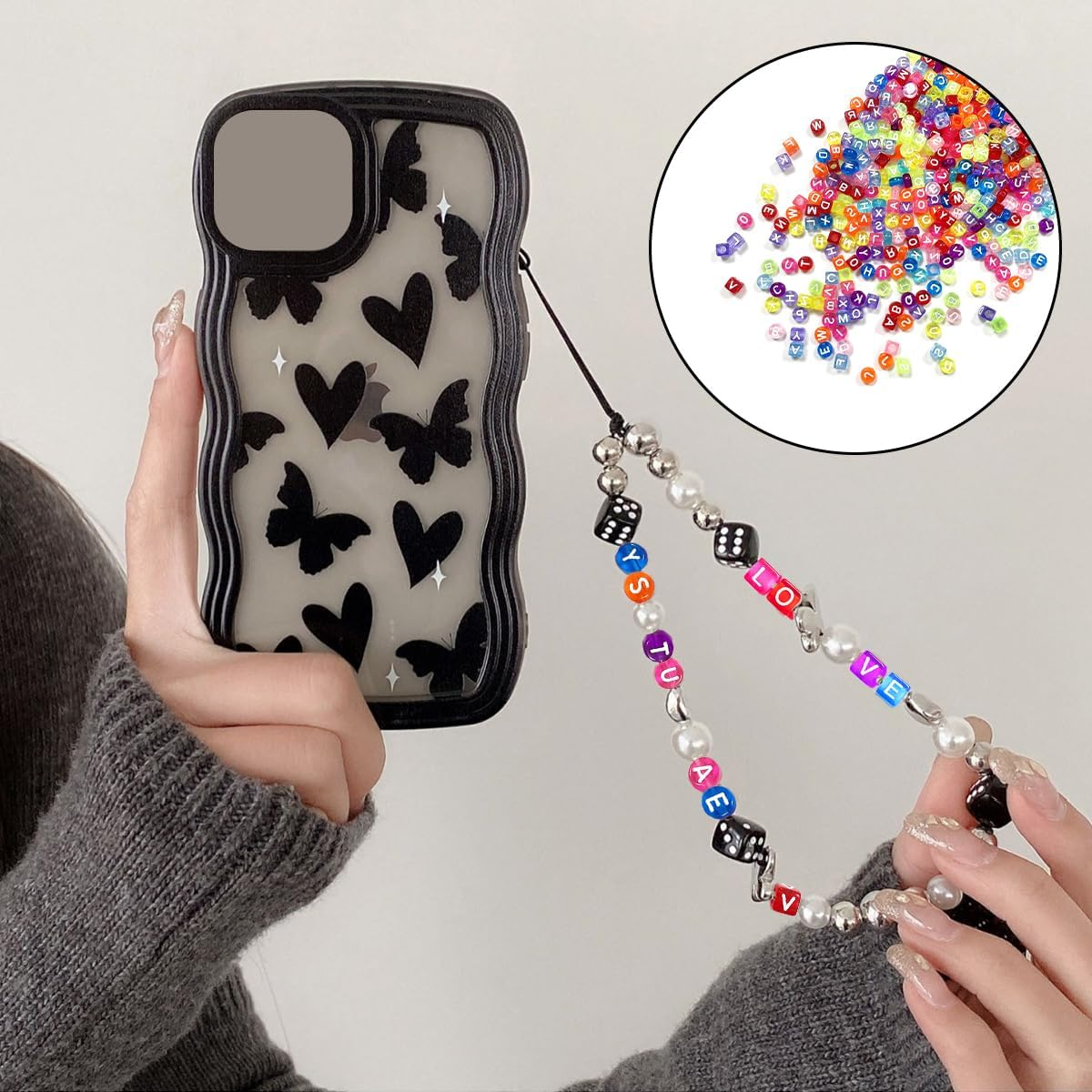 BEZANU Letter Beads, 500 PCS Cube and Flat round Alphabet Acrylic Beads for Necklaces, Bracelets, Jewelry Making (Candy Color) image number 6