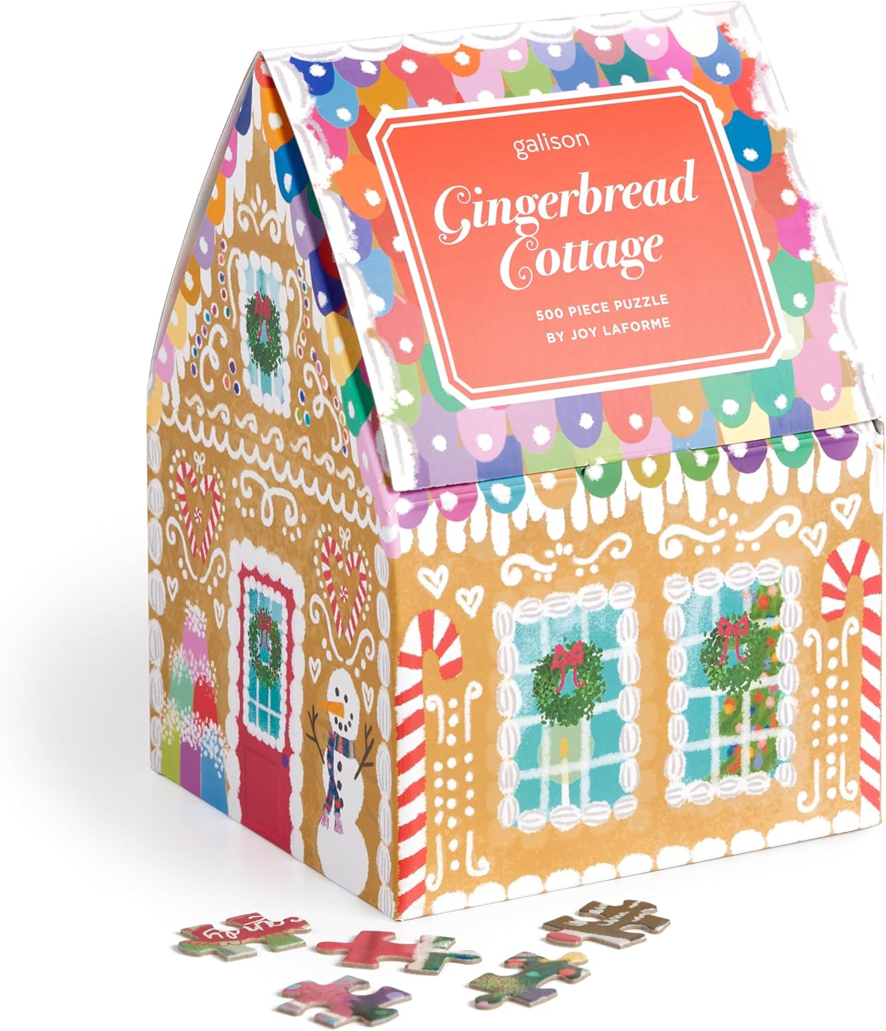 Galison 9780735382756 Joy Laforme Gingerbread Cottage Puzzle (500-Pieces) image number 1