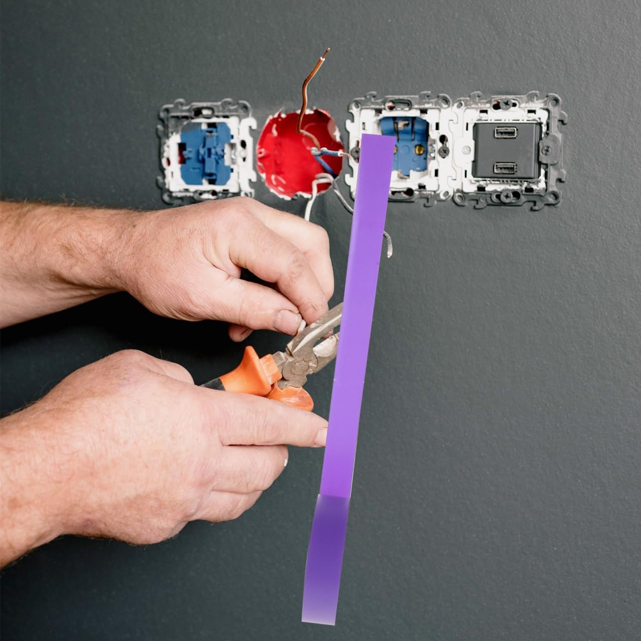 Gatuida PVC Electrician Tape 19Mm X 66Ft Insulation Tape Roll Flame Retardant Moisture Resistant Electrical Wire Adhesive for Home Improvement image number 5